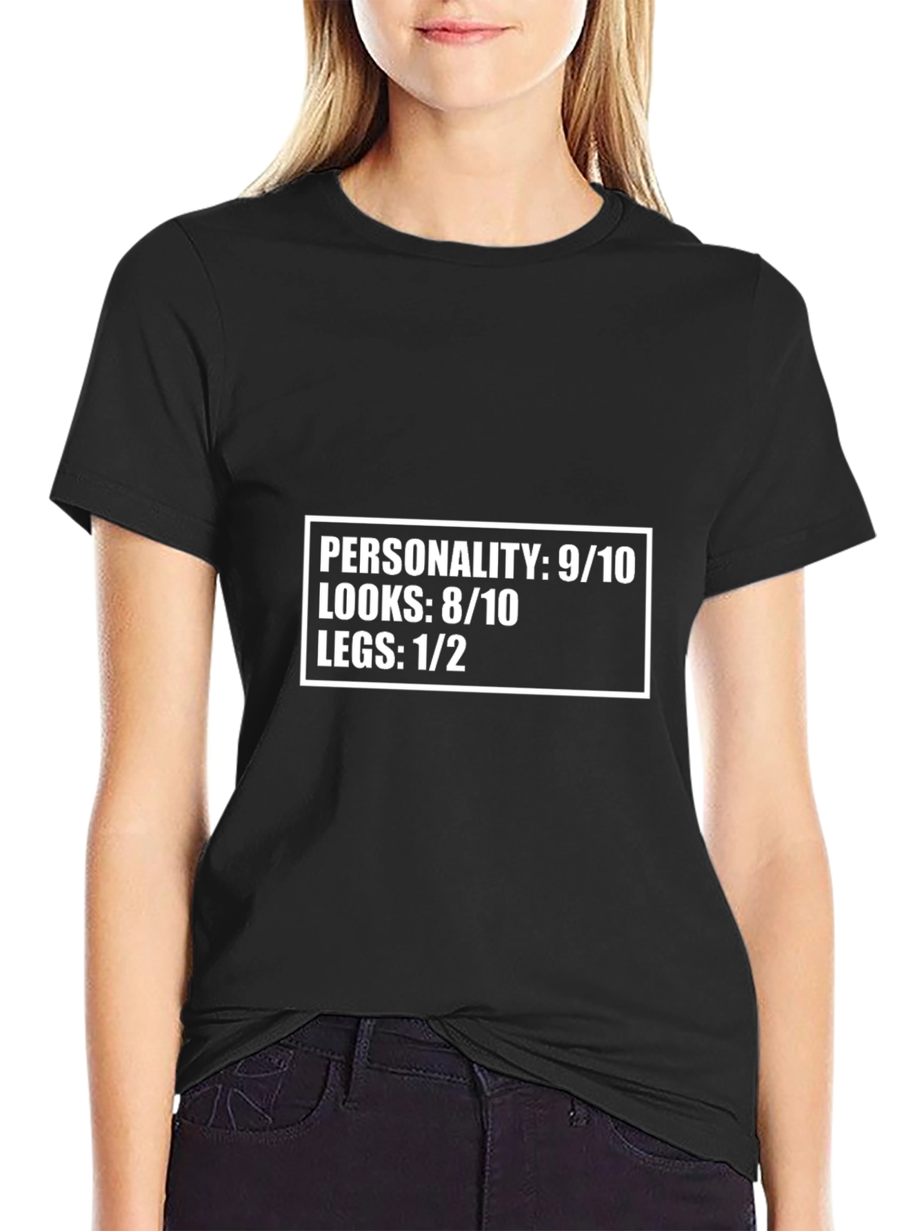 Black Funny Personality Looks Legs Graphic Tee view 2