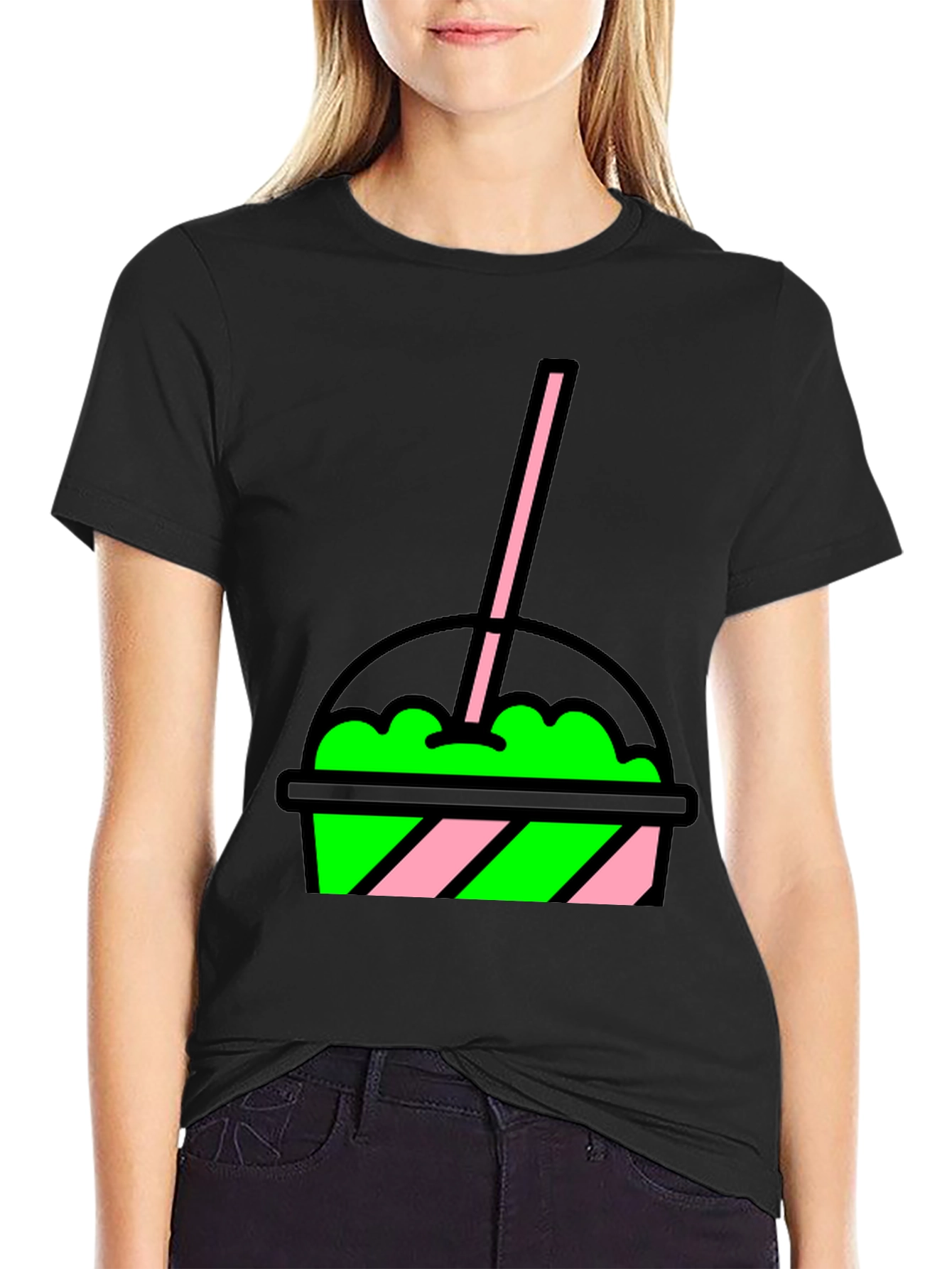 Black Slushie T-Shirt - Fun Drink Graphic Tee view 2