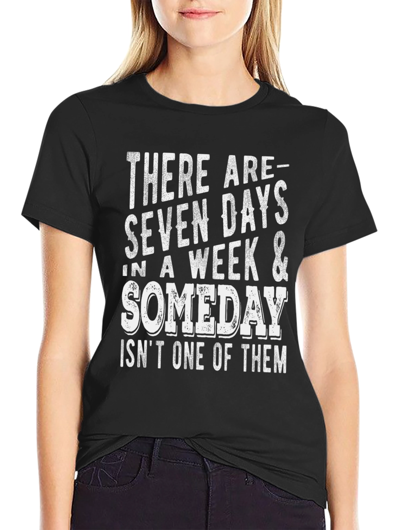 Black Funny 'Someday' Graphic T-Shirt view 2