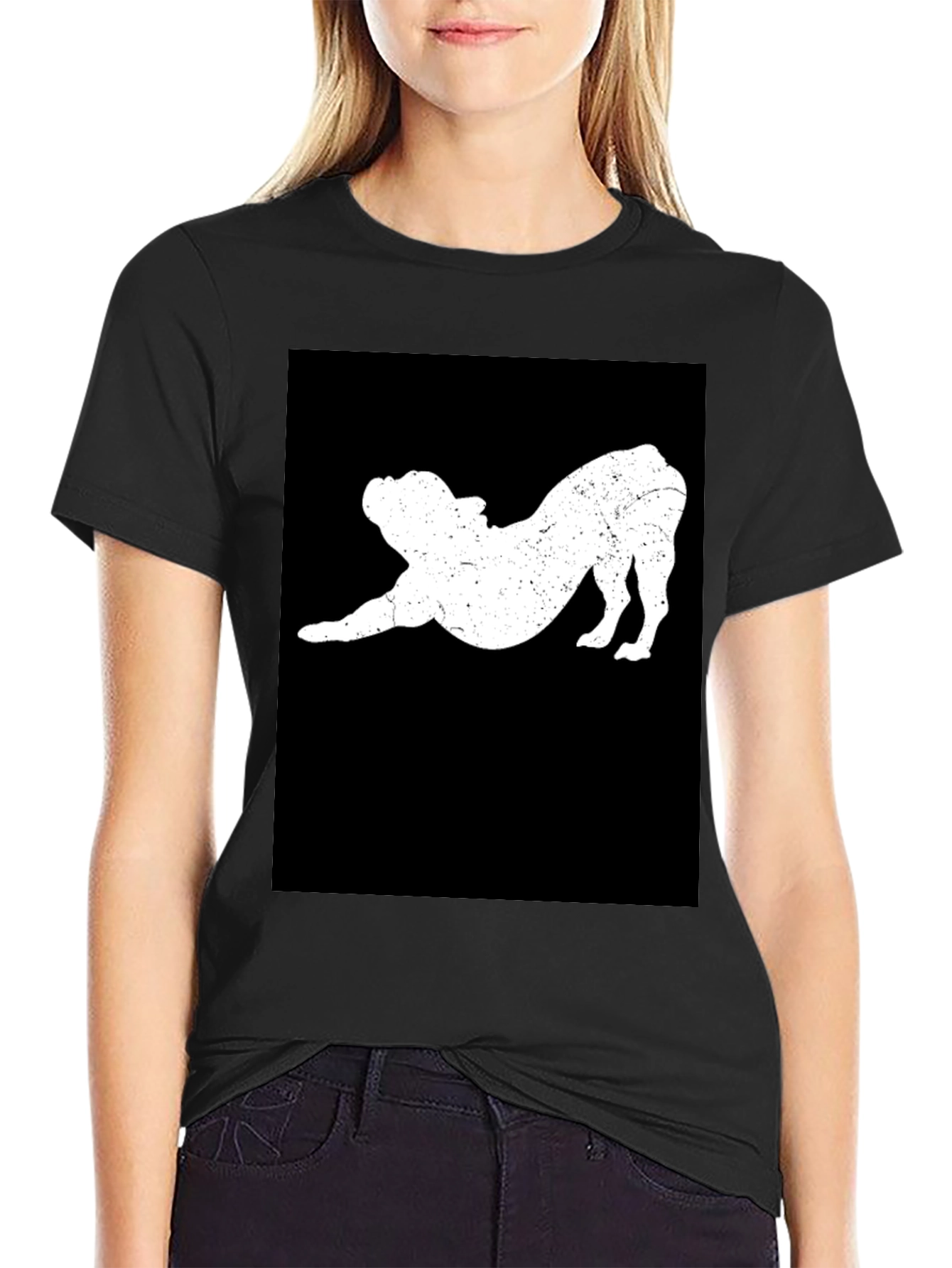 Black Bulldog Stretch Black T-Shirt - Comfort Fit view 2