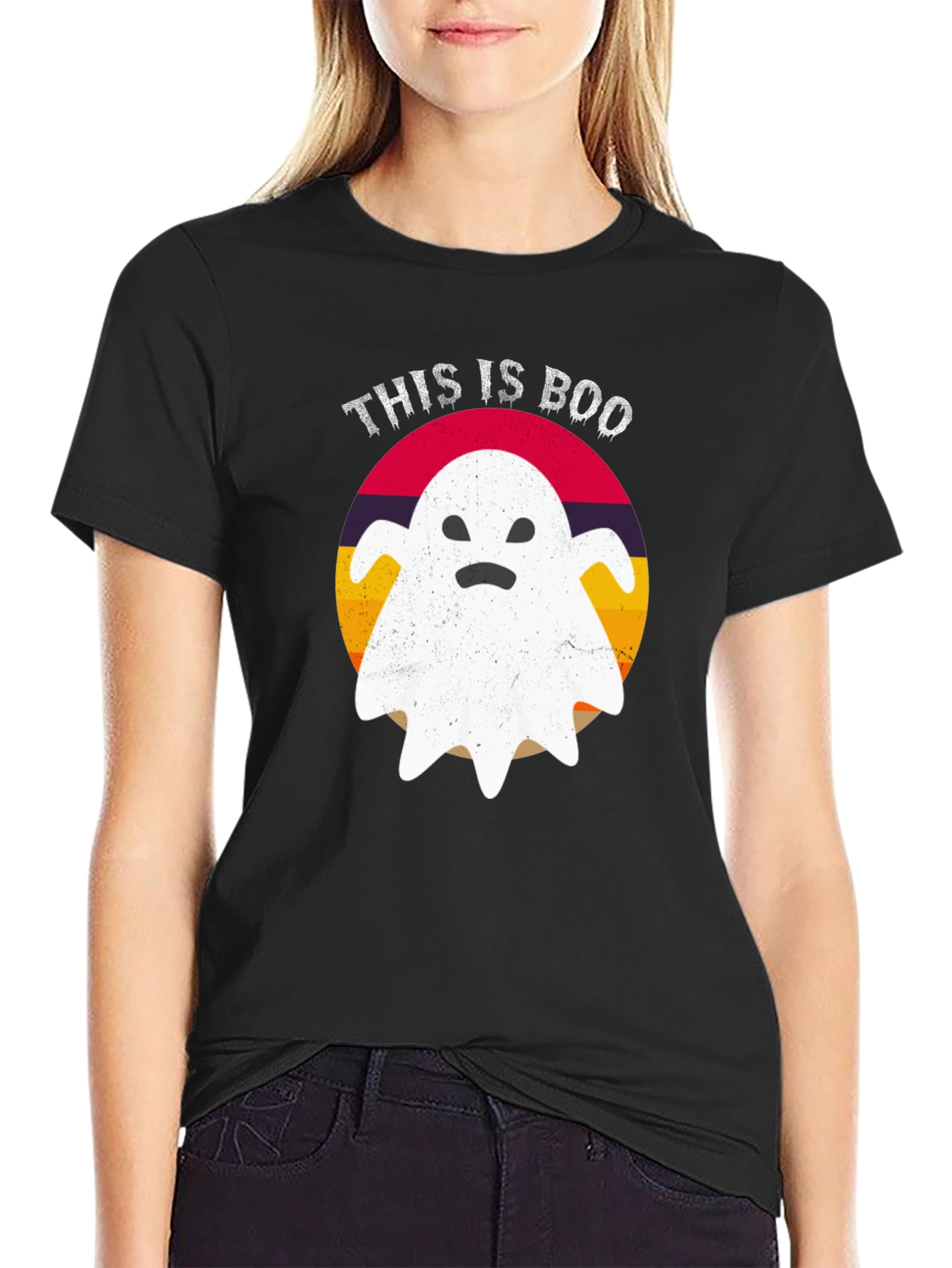 Black This is Boo Ghost T-Shirt - Halloween Apparel view 2