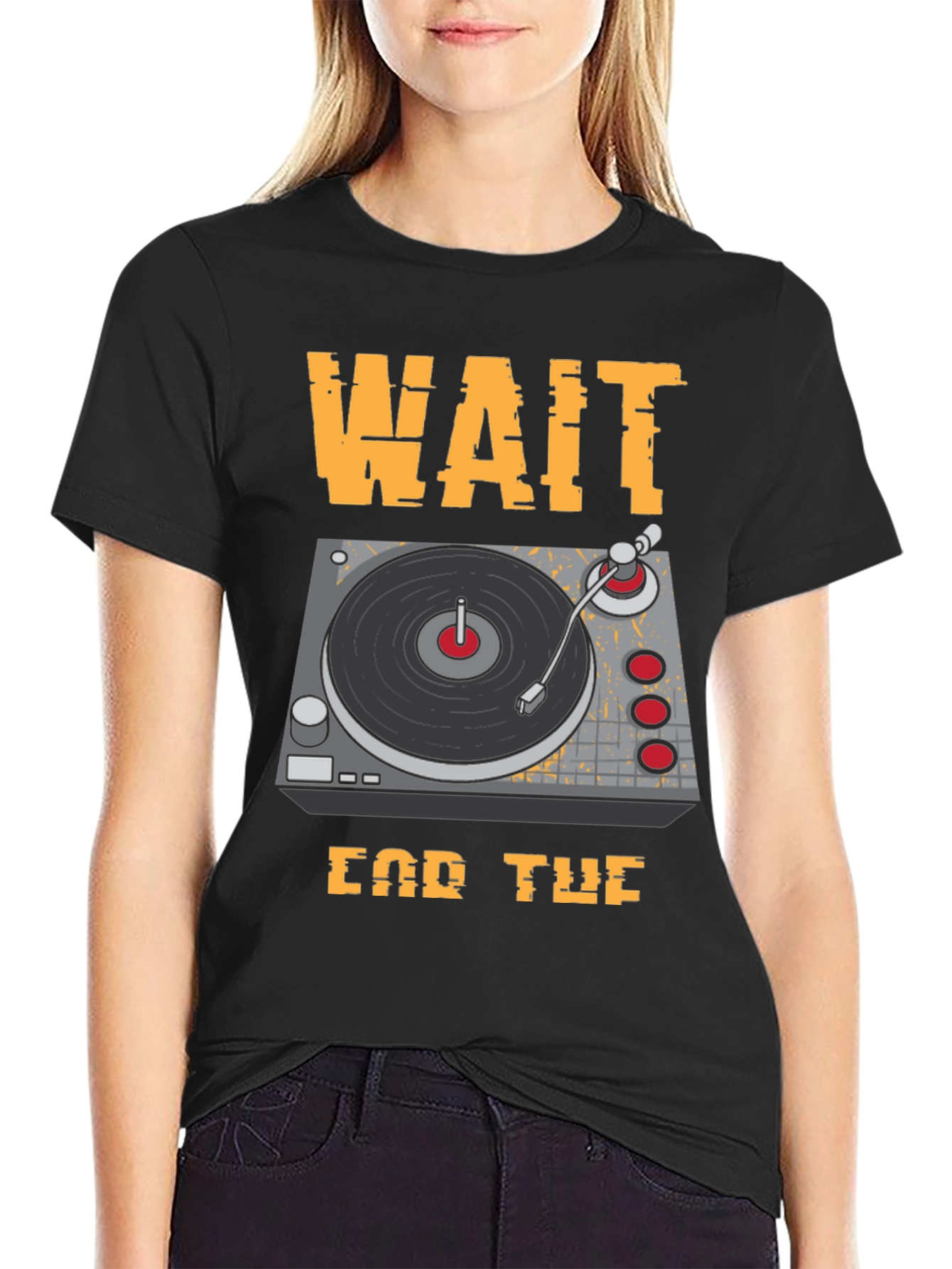 Wait For The Drop DJ Turntable Graphic T-Shirt - 2