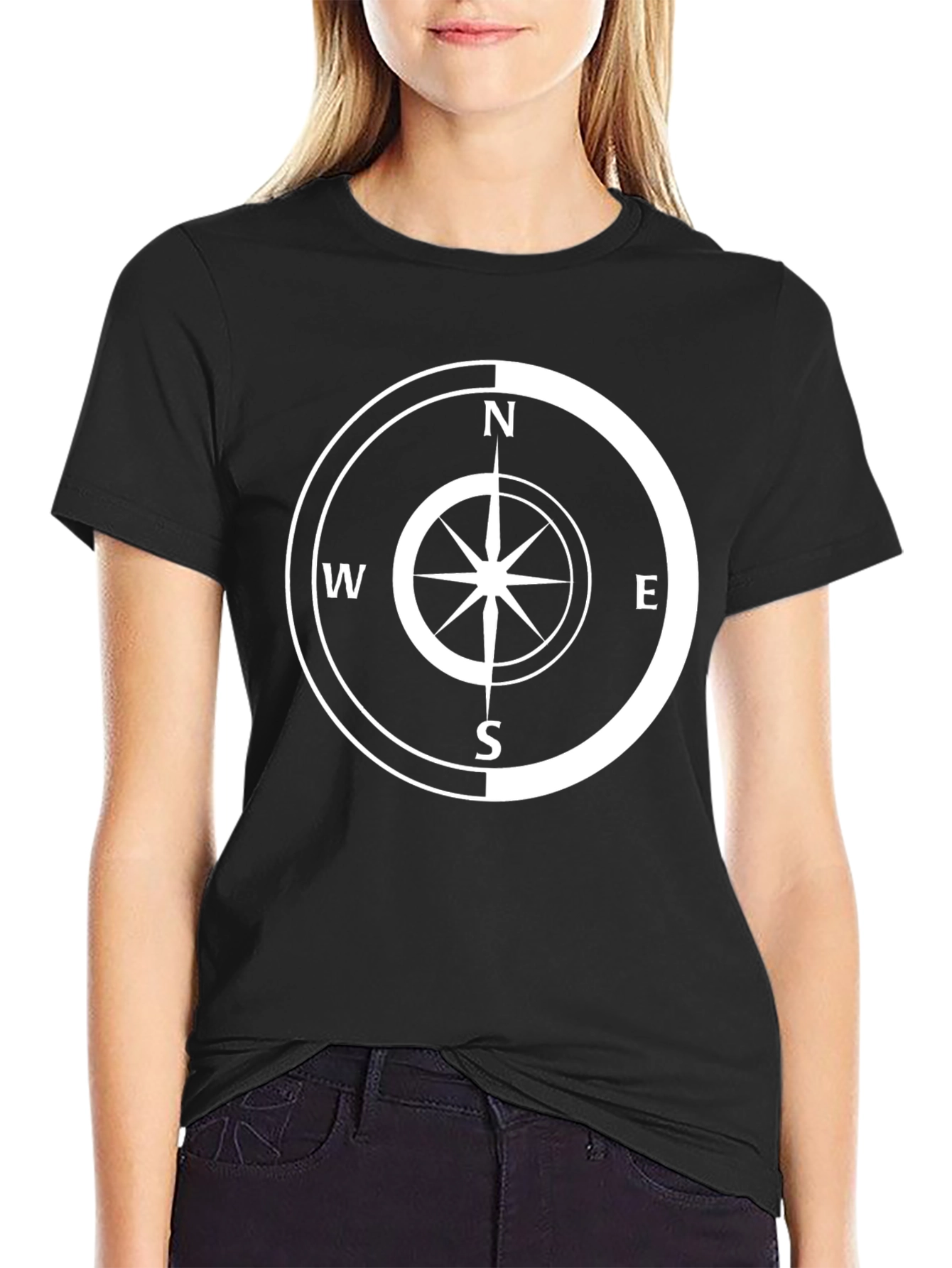 Black Compass Graphic Black T-Shirt - Adventure Ready view 2