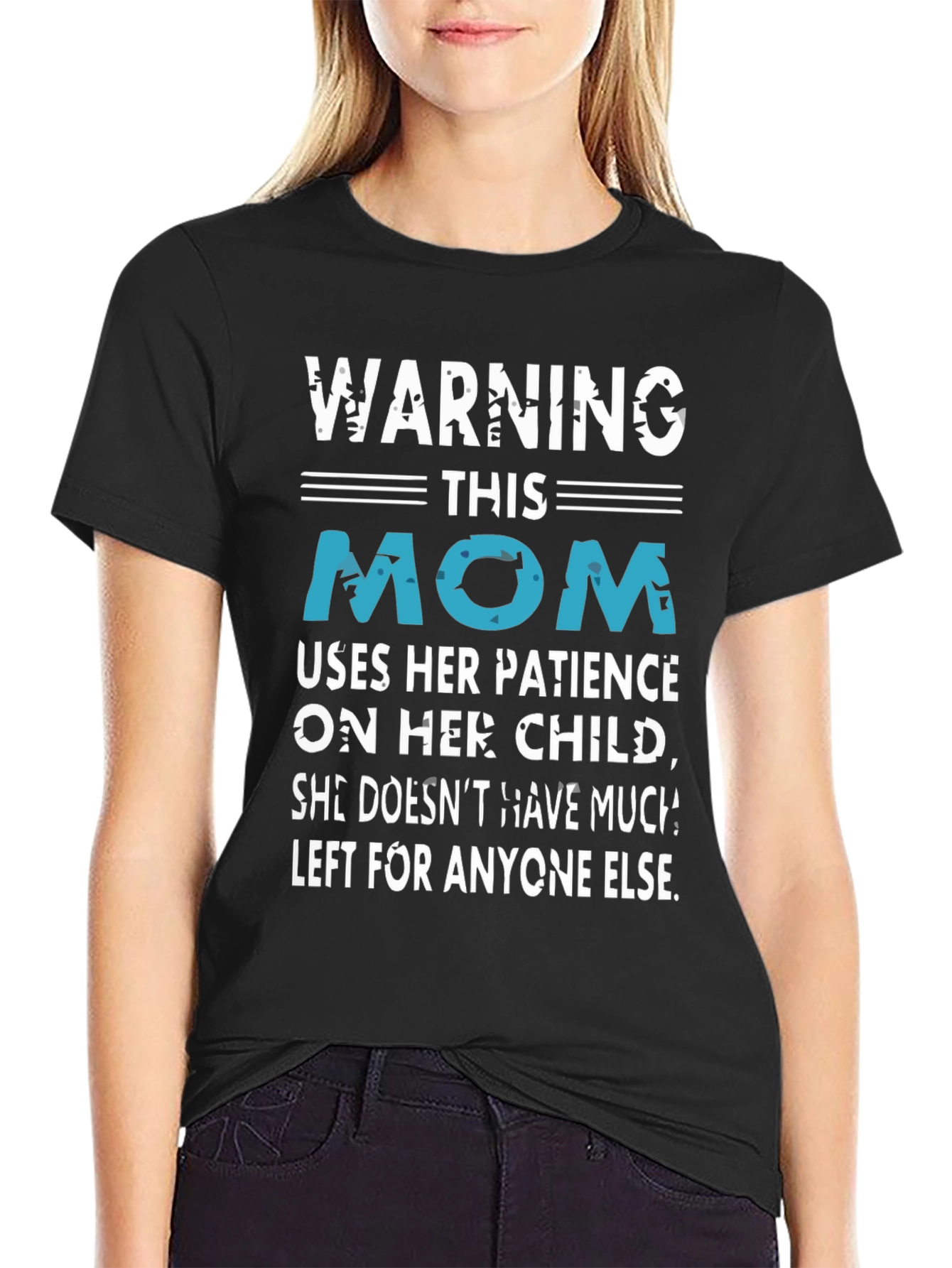 Black Warning This Mom T-Shirt Funny Mother's Day Tee view 2