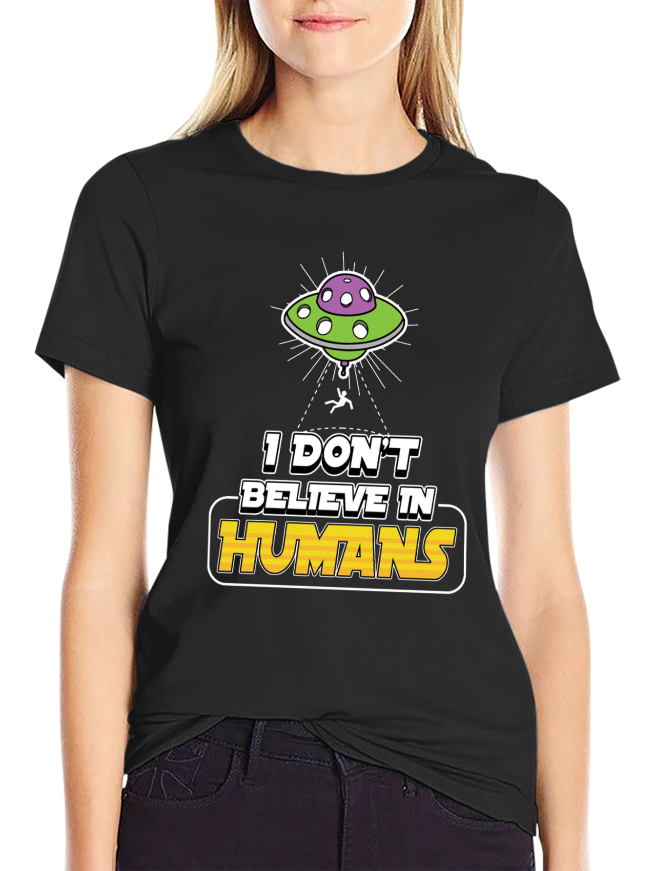 I Don't Believe In Humans Alien Graphic Tee - 2