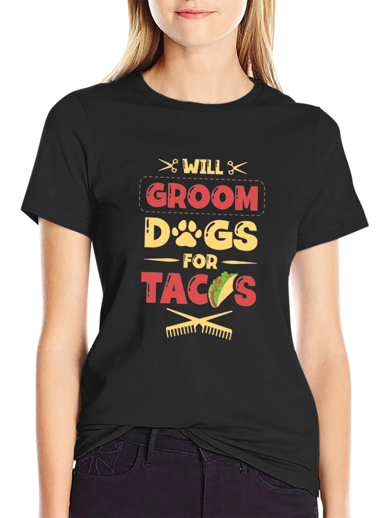 Black Will Groom Dogs for Tacos Funny T-Shirt view 2
