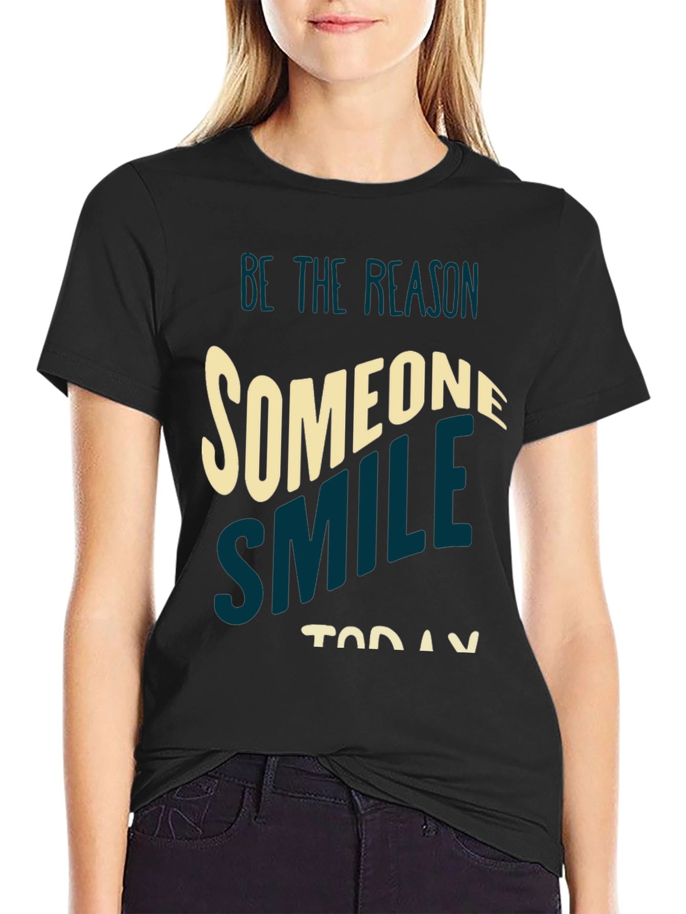 Black Be The Reason Smile Graphic Tee view 2