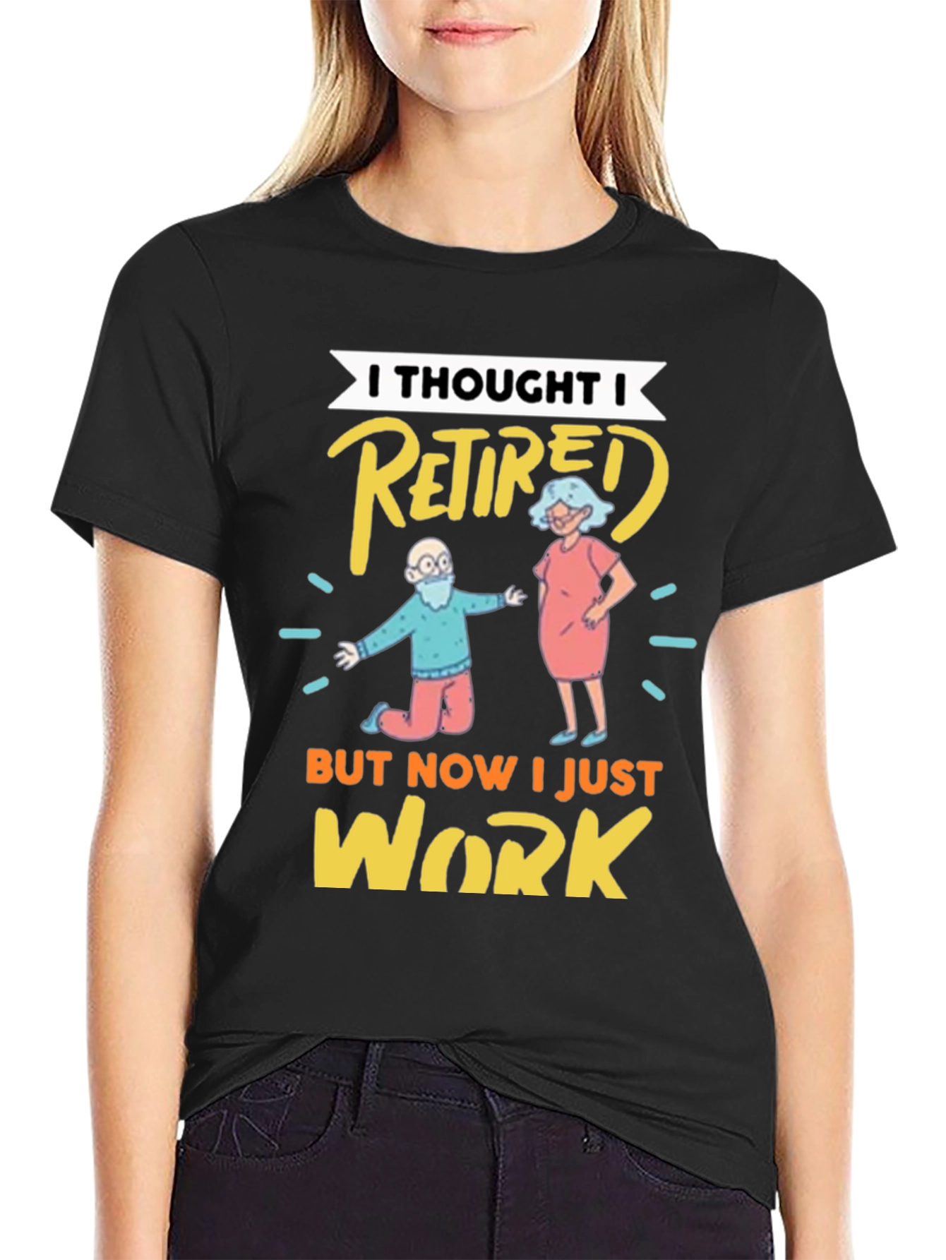 Black Funny Retirement T-Shirt - I Thought I Retired view 2