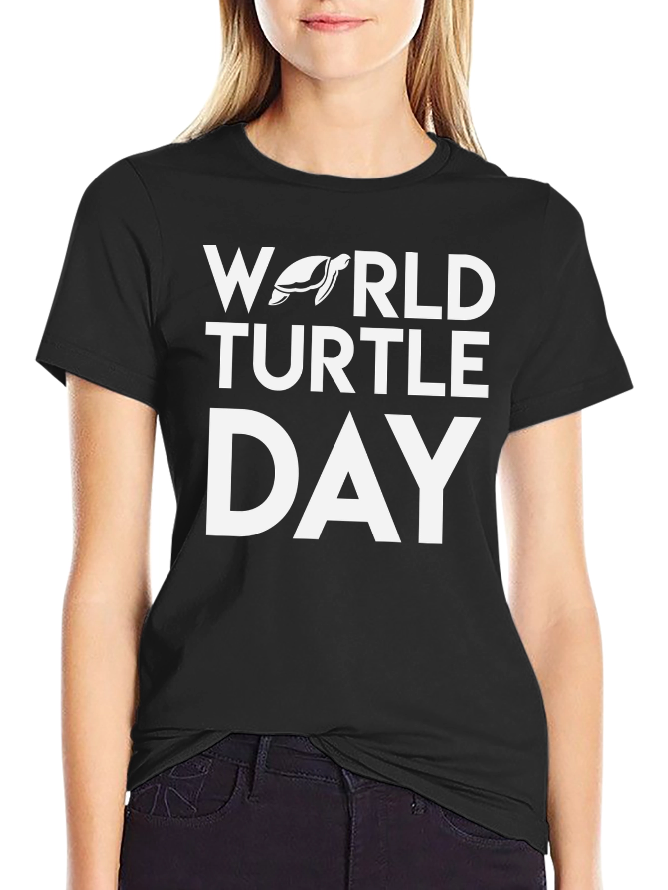 Black World Turtle Day T-Shirt - Celebrate Conservation view 2
