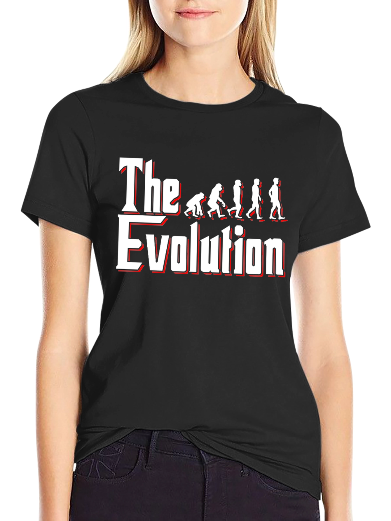Black Evolution Graphic Tee - Funny Novelty T-Shirt view 2