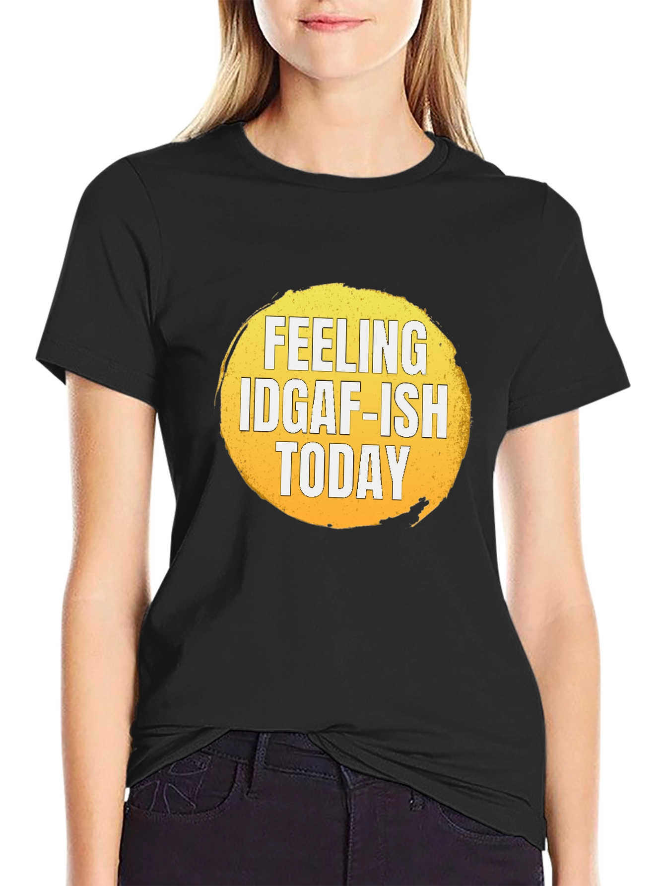 Black Feeling IDGAF-ISH Today Graphic T-Shirt view 2