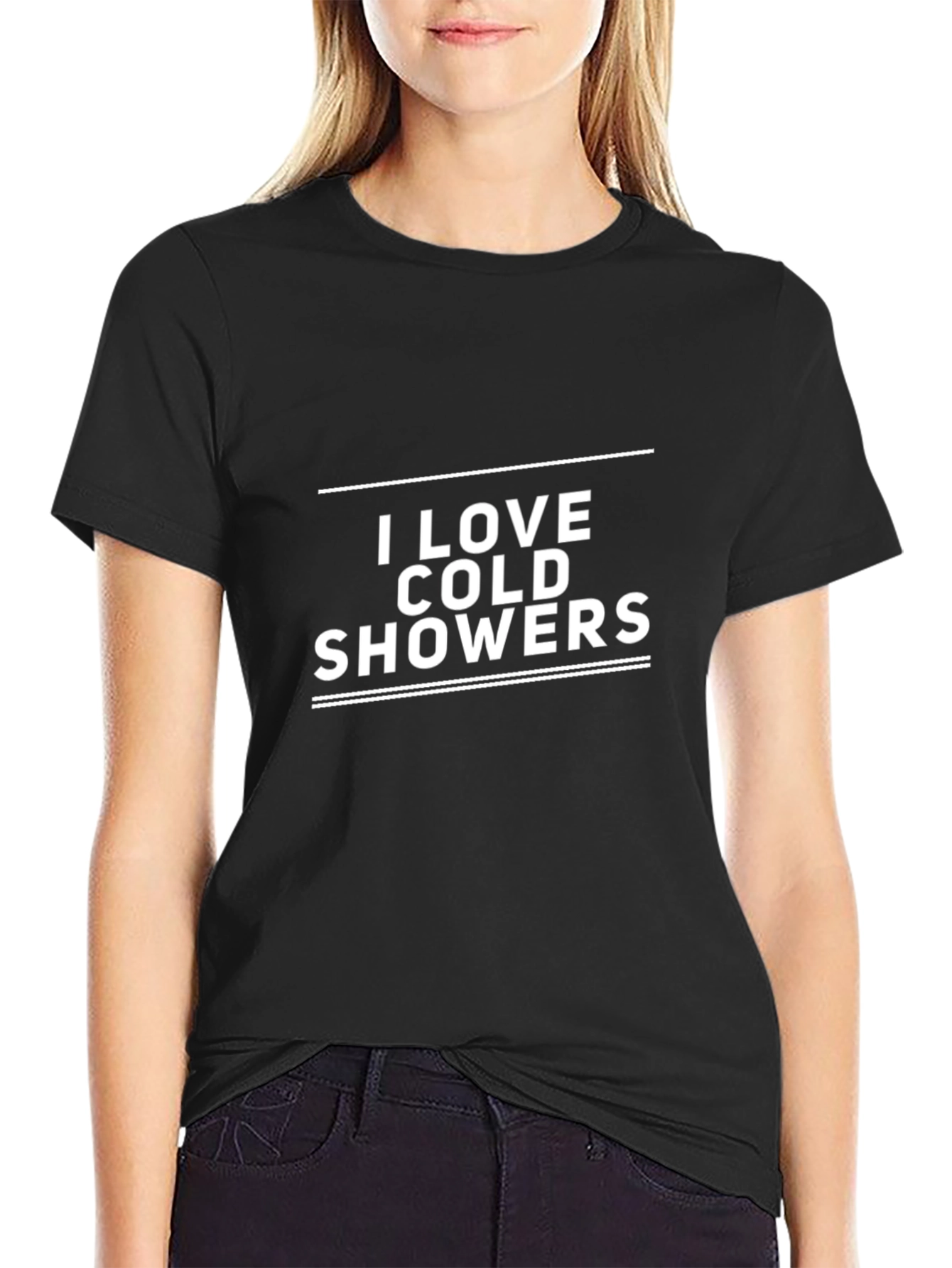 Black I LOVE COLD SHOWERS Black Graphic Tee view 2
