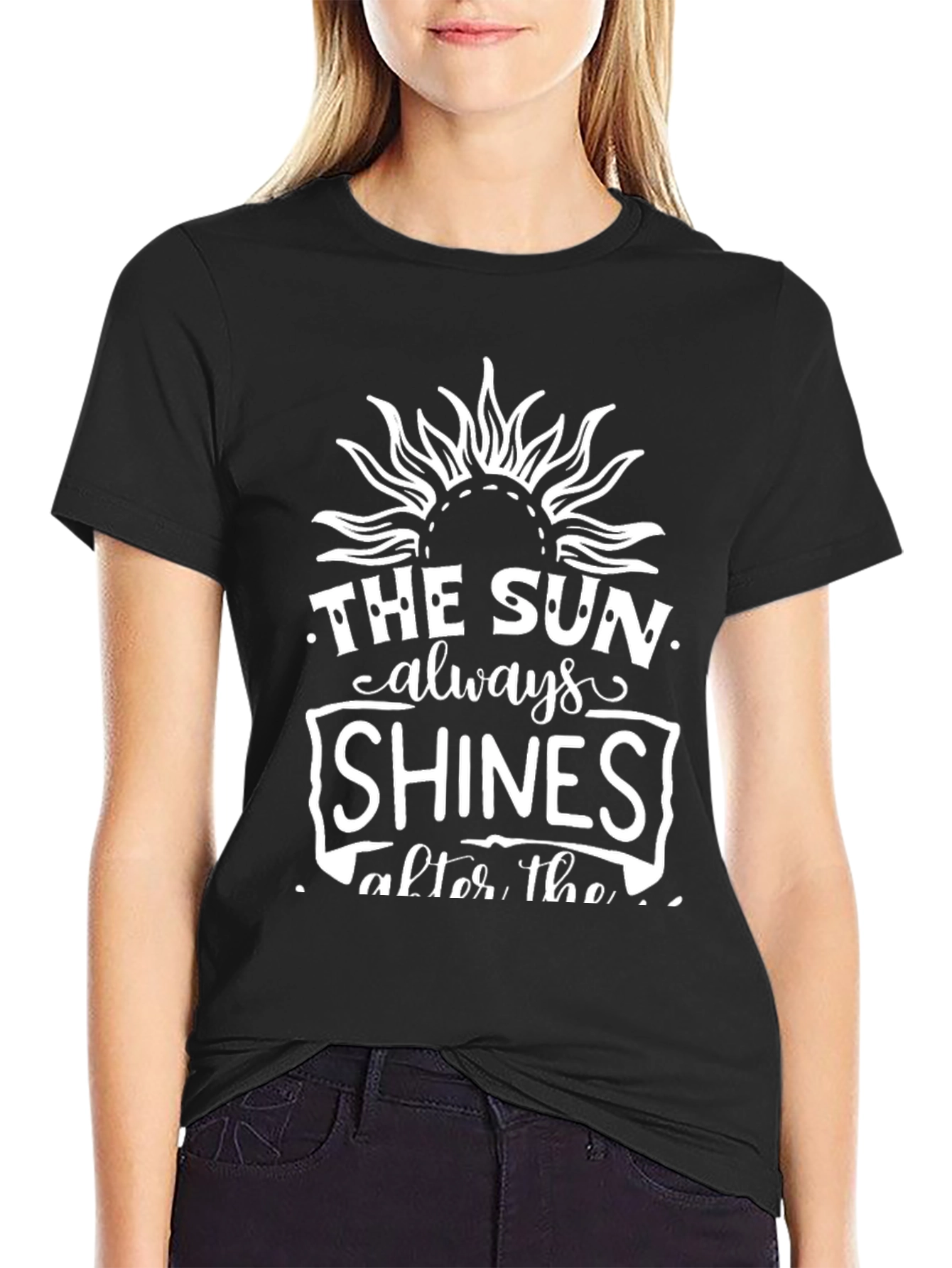 Black The Sun Always Shines Black Graphic Tee view 2