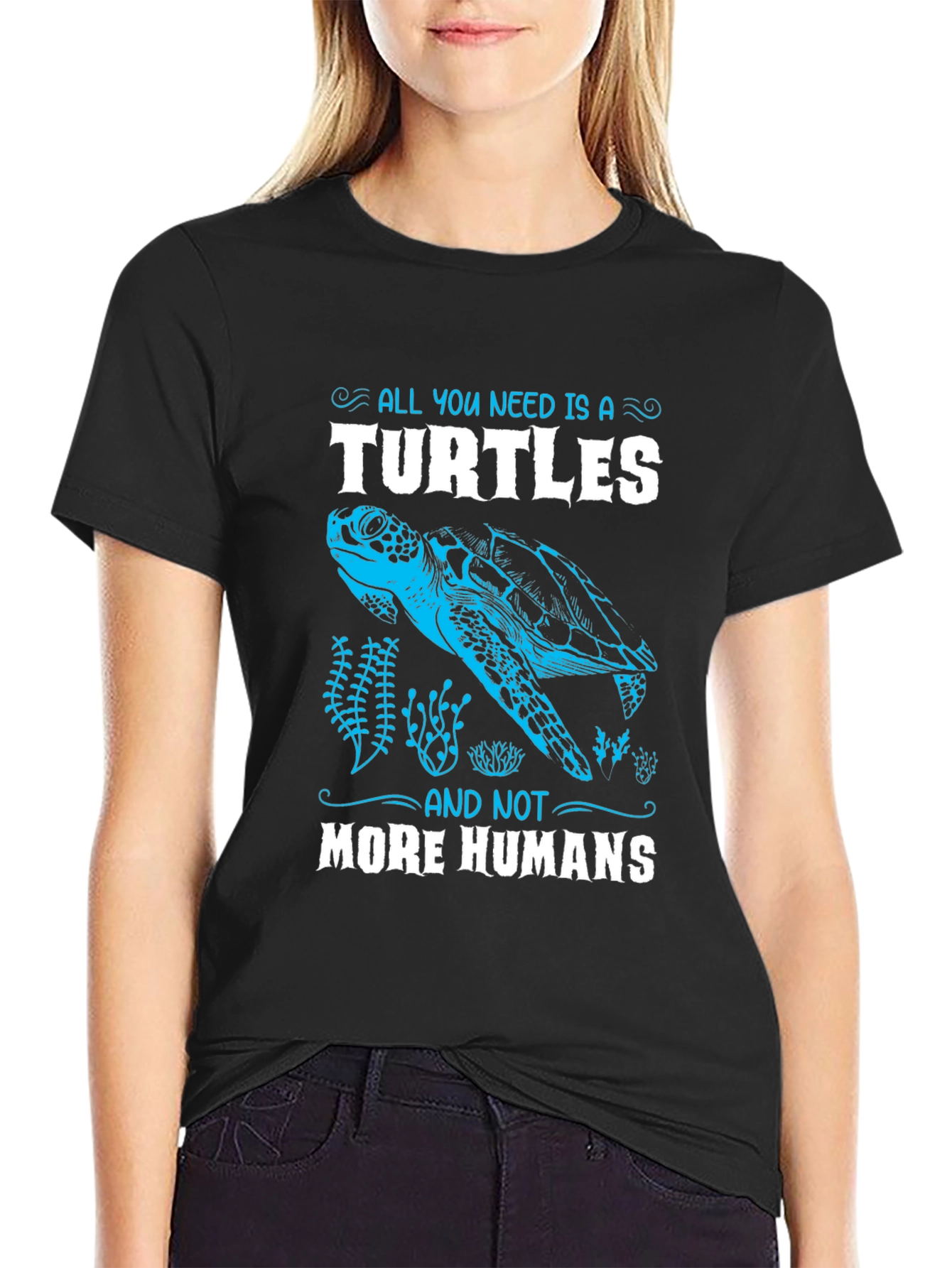 Black Turtles & No More Humans Graphic Tee view 2