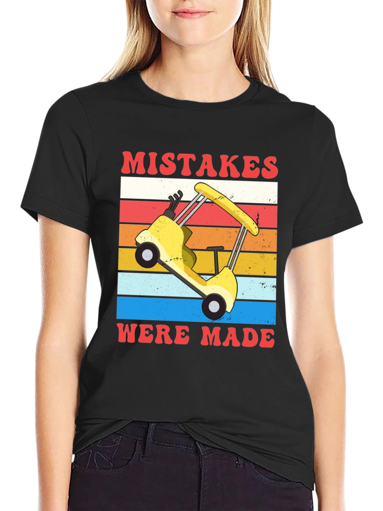 Black Mistakes Were Made Golfing Tee view 2
