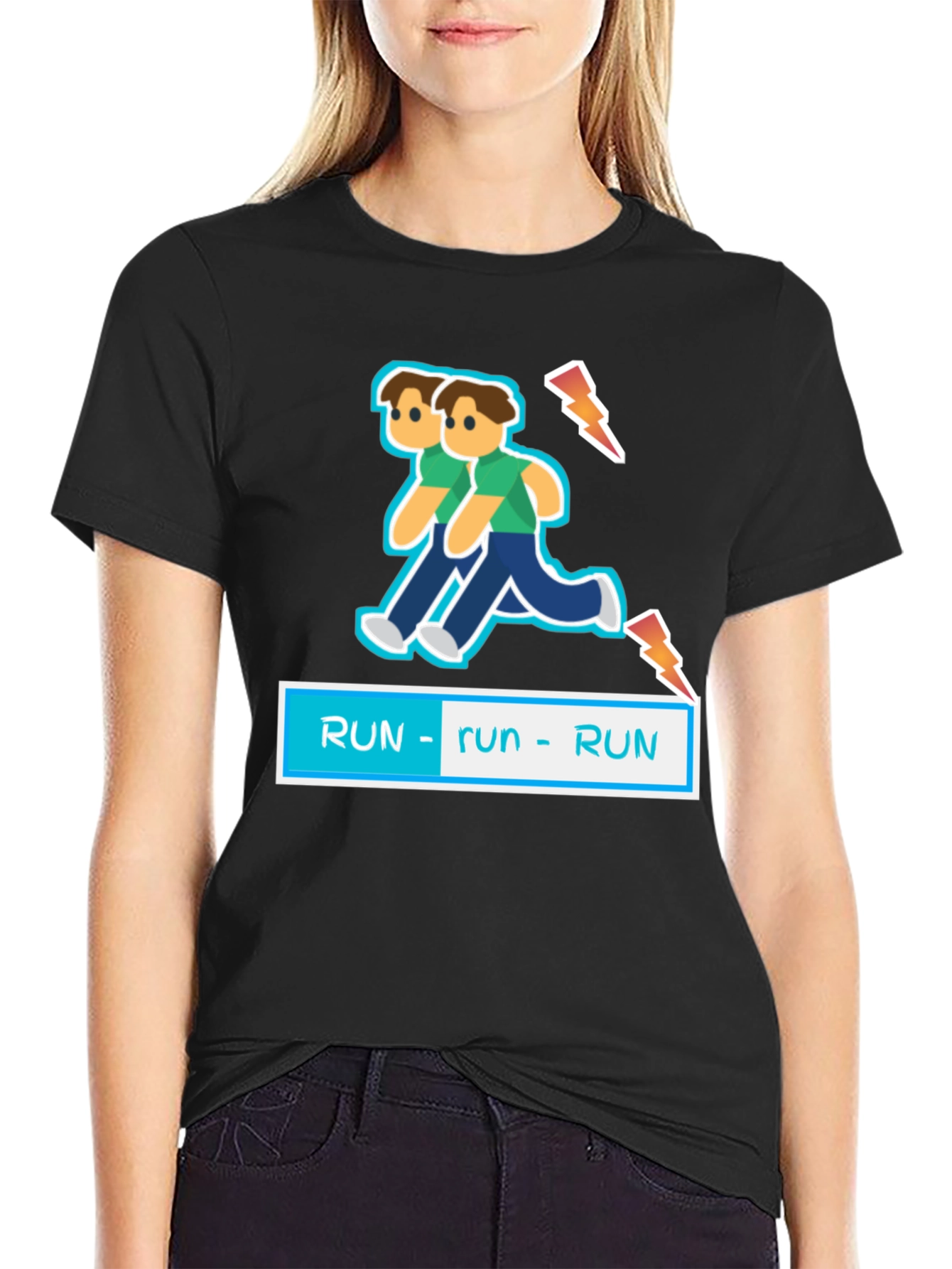 Black Run Double Trouble T-Shirt view 2