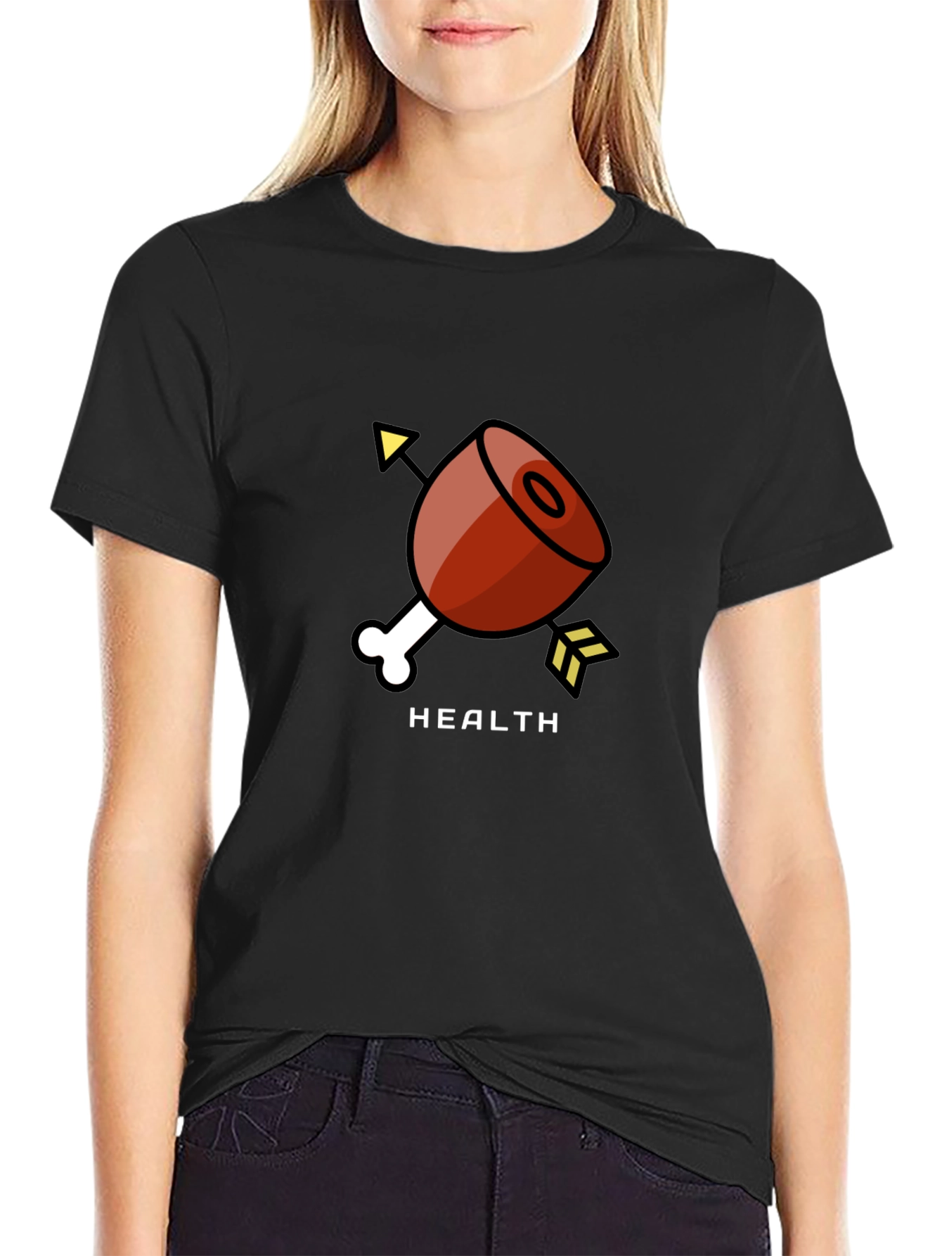 Black Health Arrow Ham T-Shirt - Unisex view 2