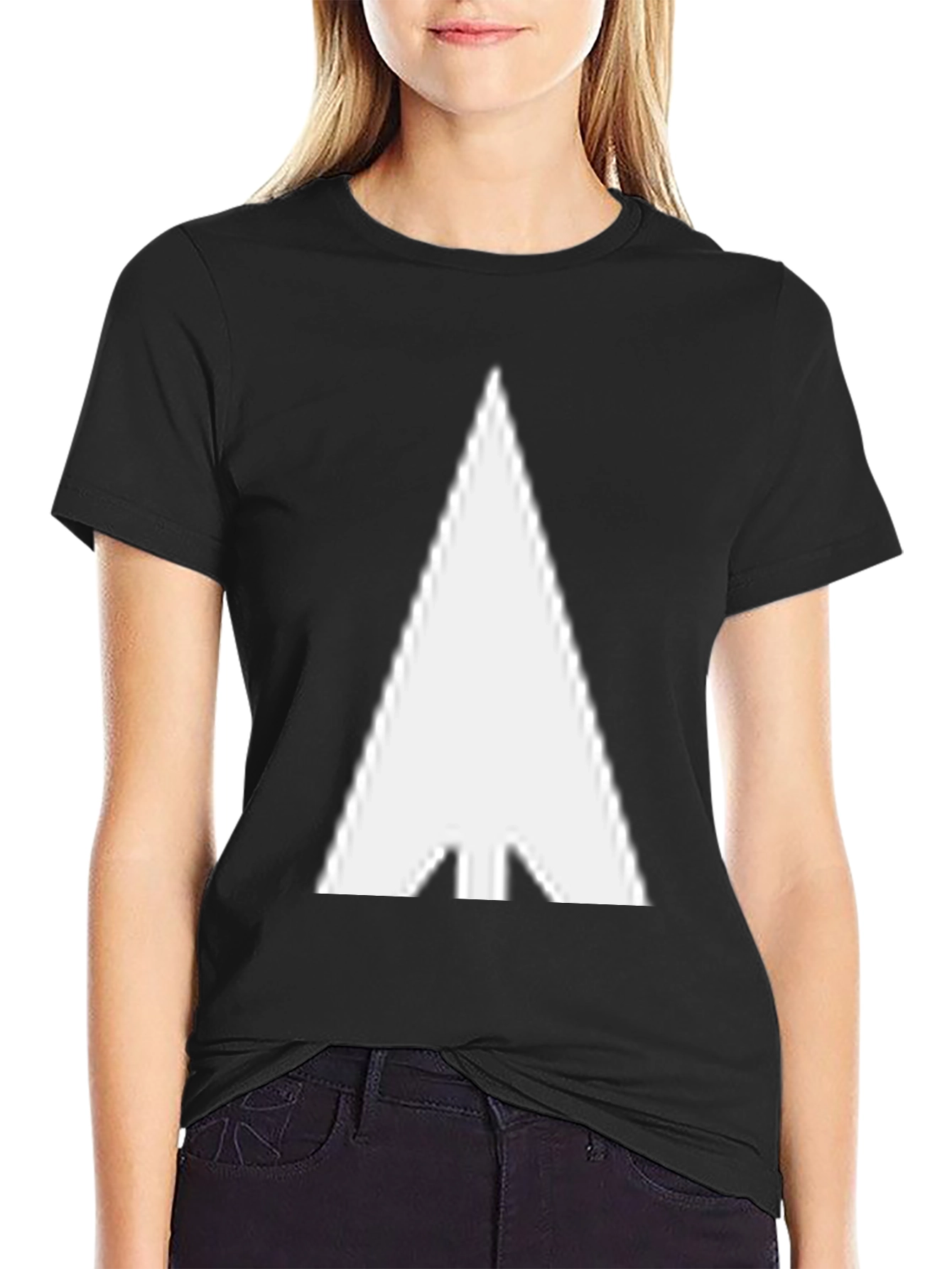 Black Modern White Arrow Graphic Tee view 2