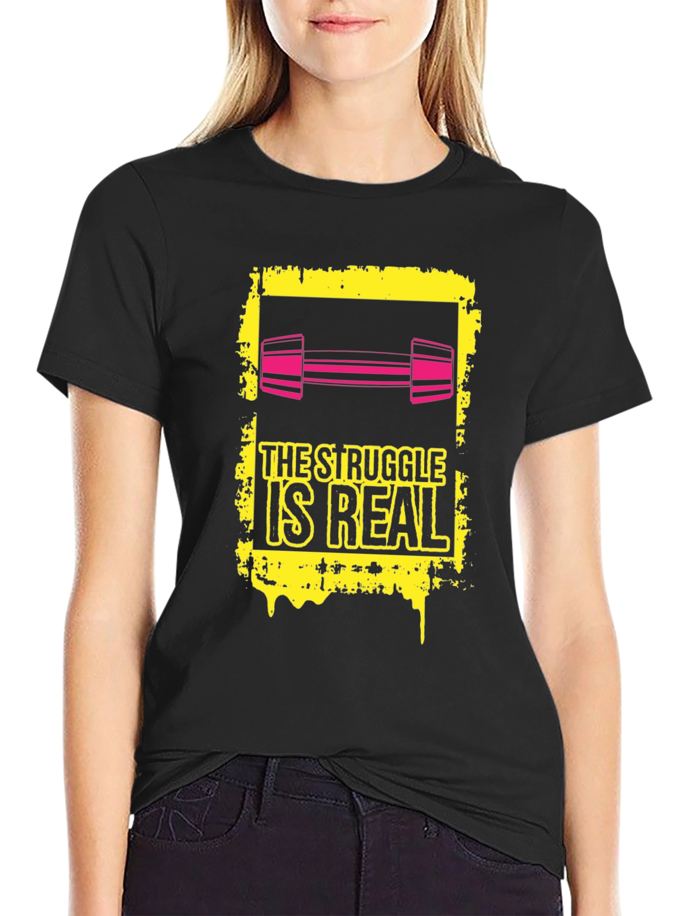 The Struggle Is Real Graphic T-Shirt - Black - 2