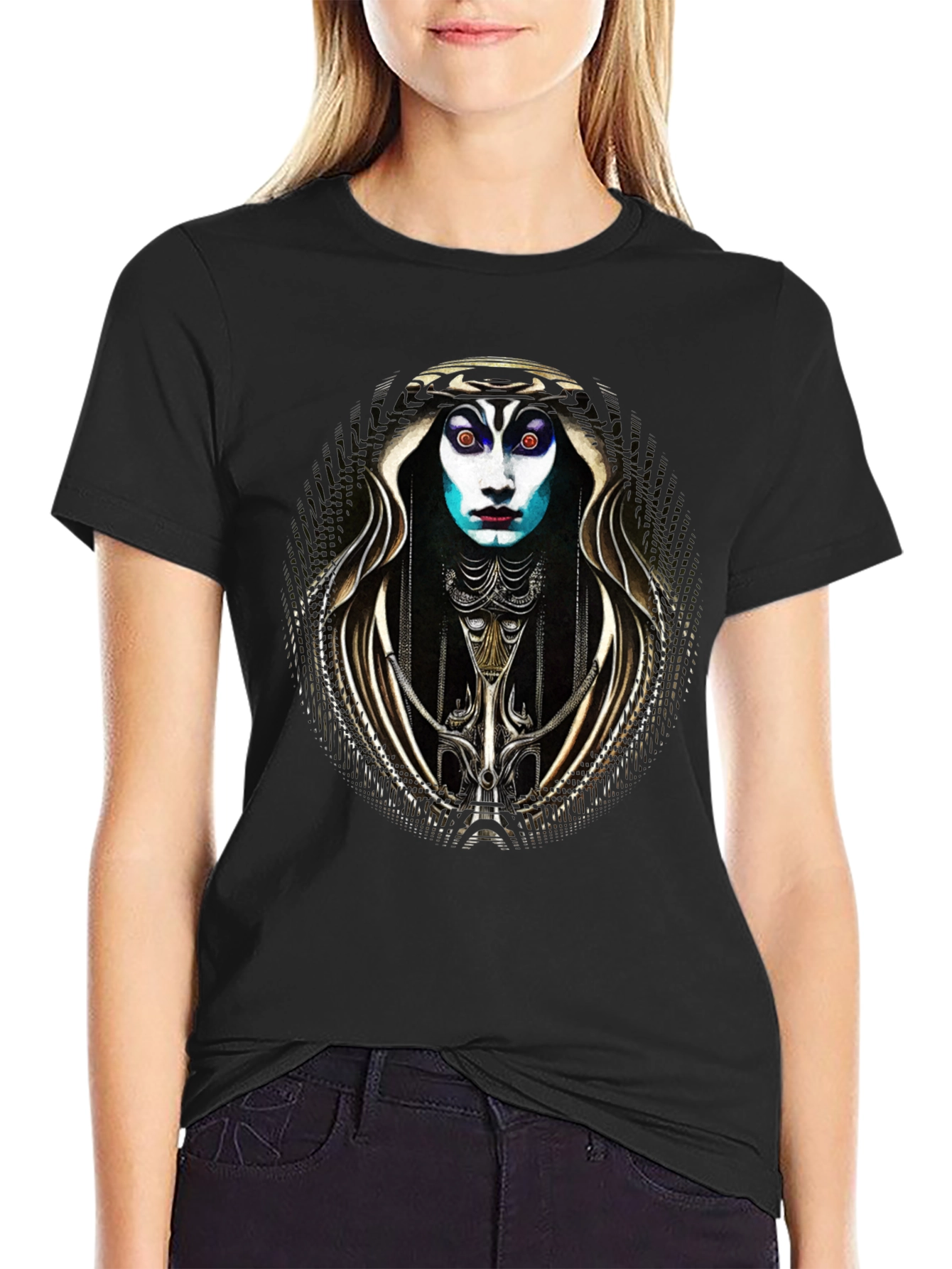 Black Surreal Art T-Shirt: Unique Graphic Tee view 2