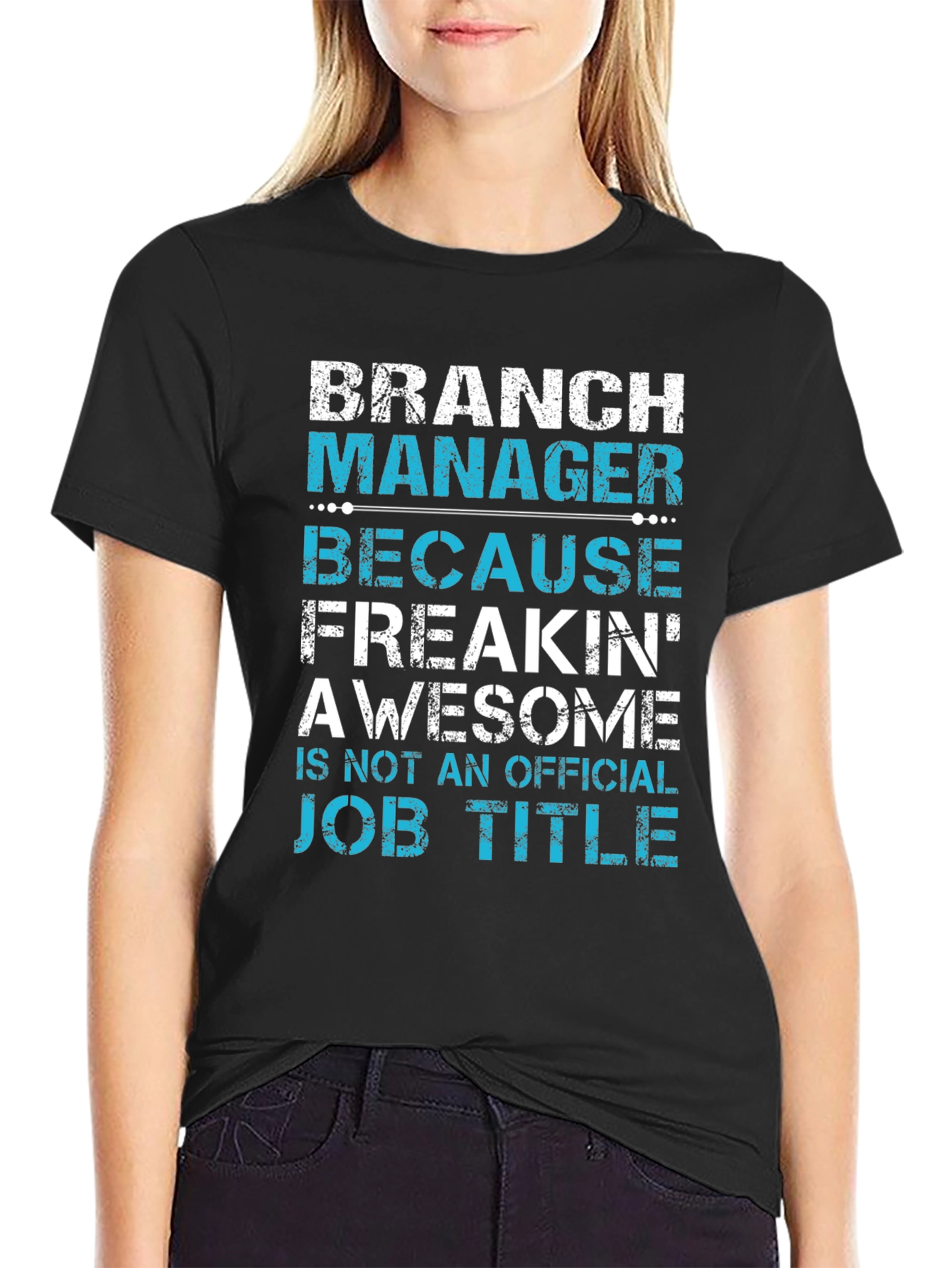 Black Branch Manager Funny Job Title T-Shirt view 2