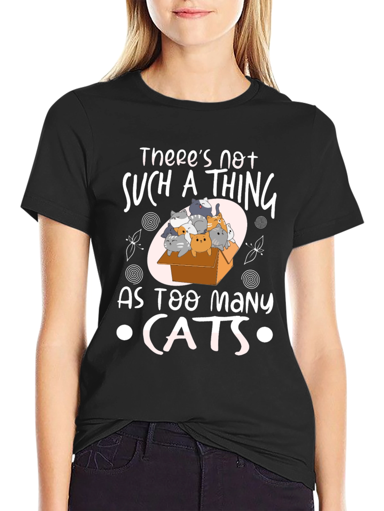 Black Cat Lover Tee - Too Many Cats Graphic T-Shirt view 2