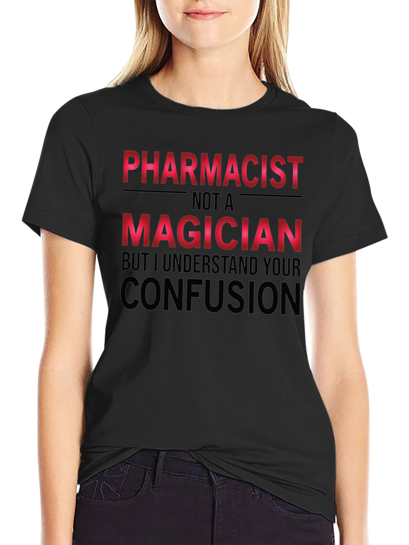 Black Pharmacist Not A Magician Funny T-Shirt view 2