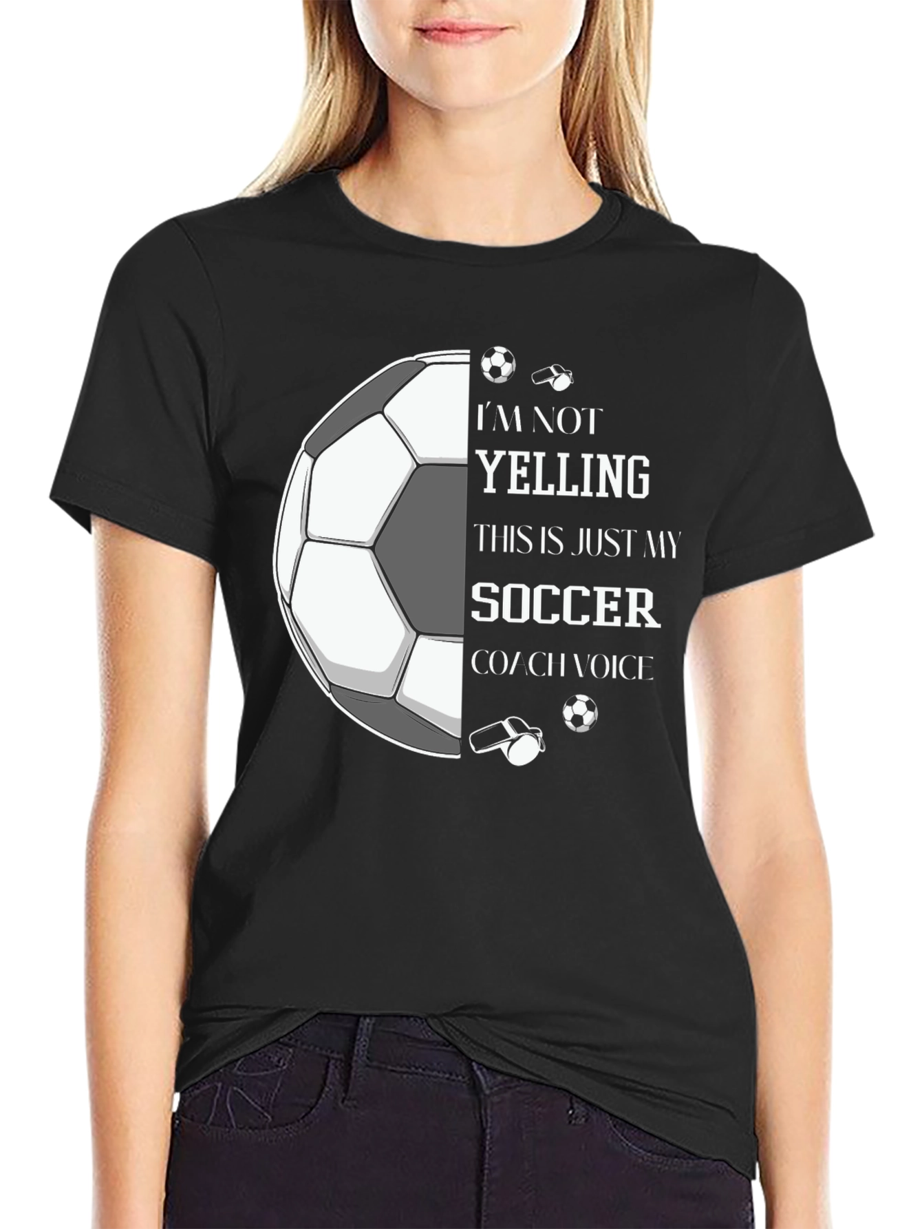 Black Soccer Coach Voice Graphic Tee view 2