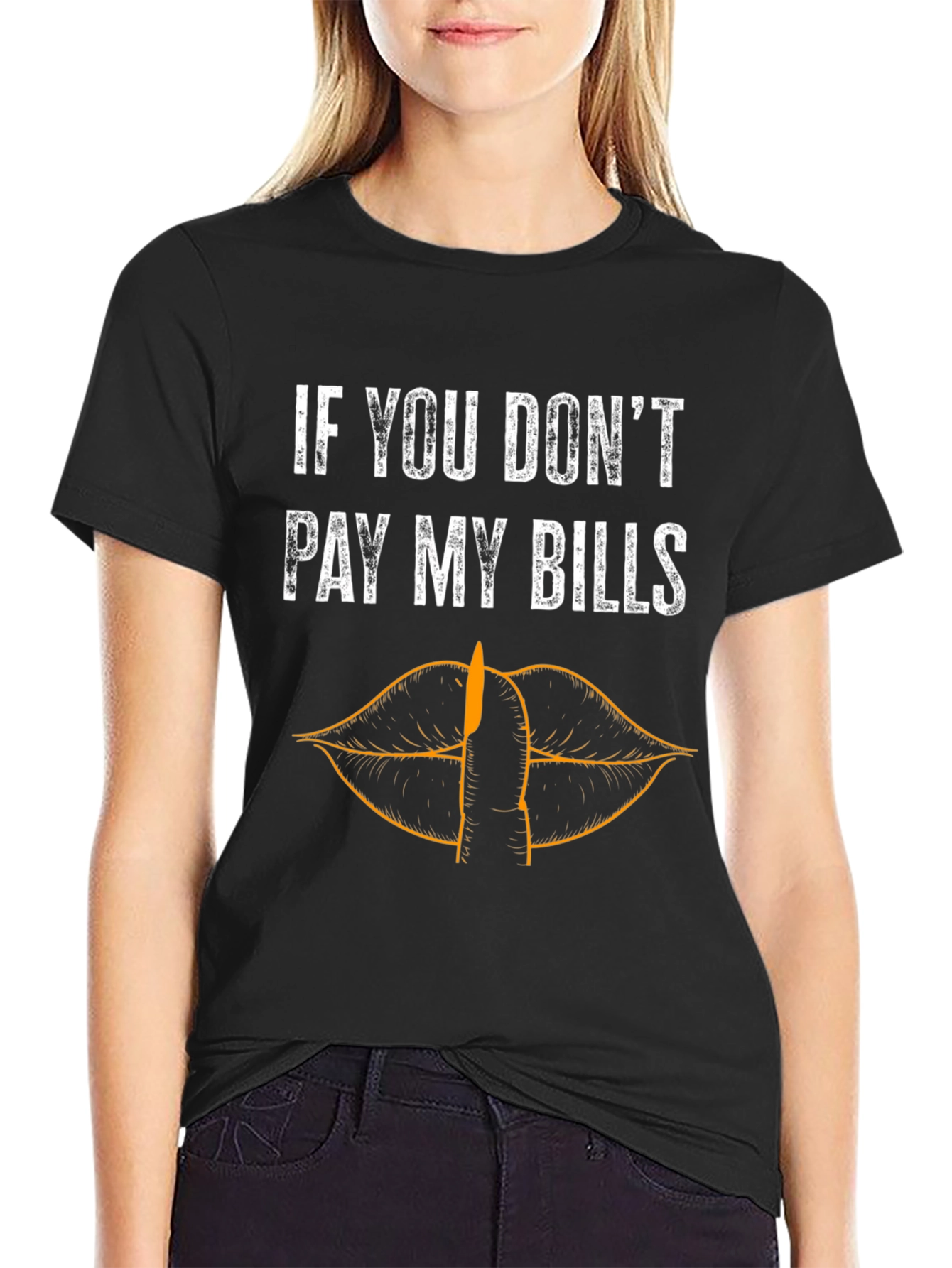 Black Sarcastic "Pay My Bills" Graphic Tee view 2