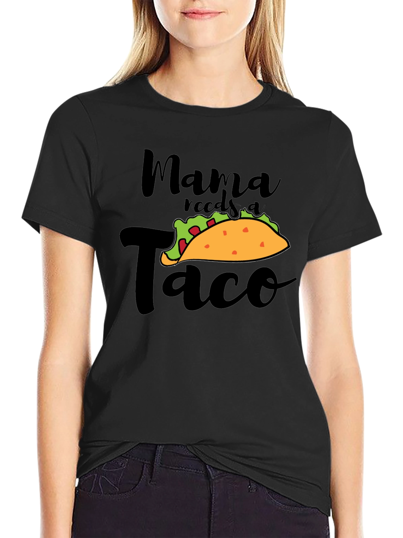 Black Mama Needs A Taco Funny Graphic Tee view 2
