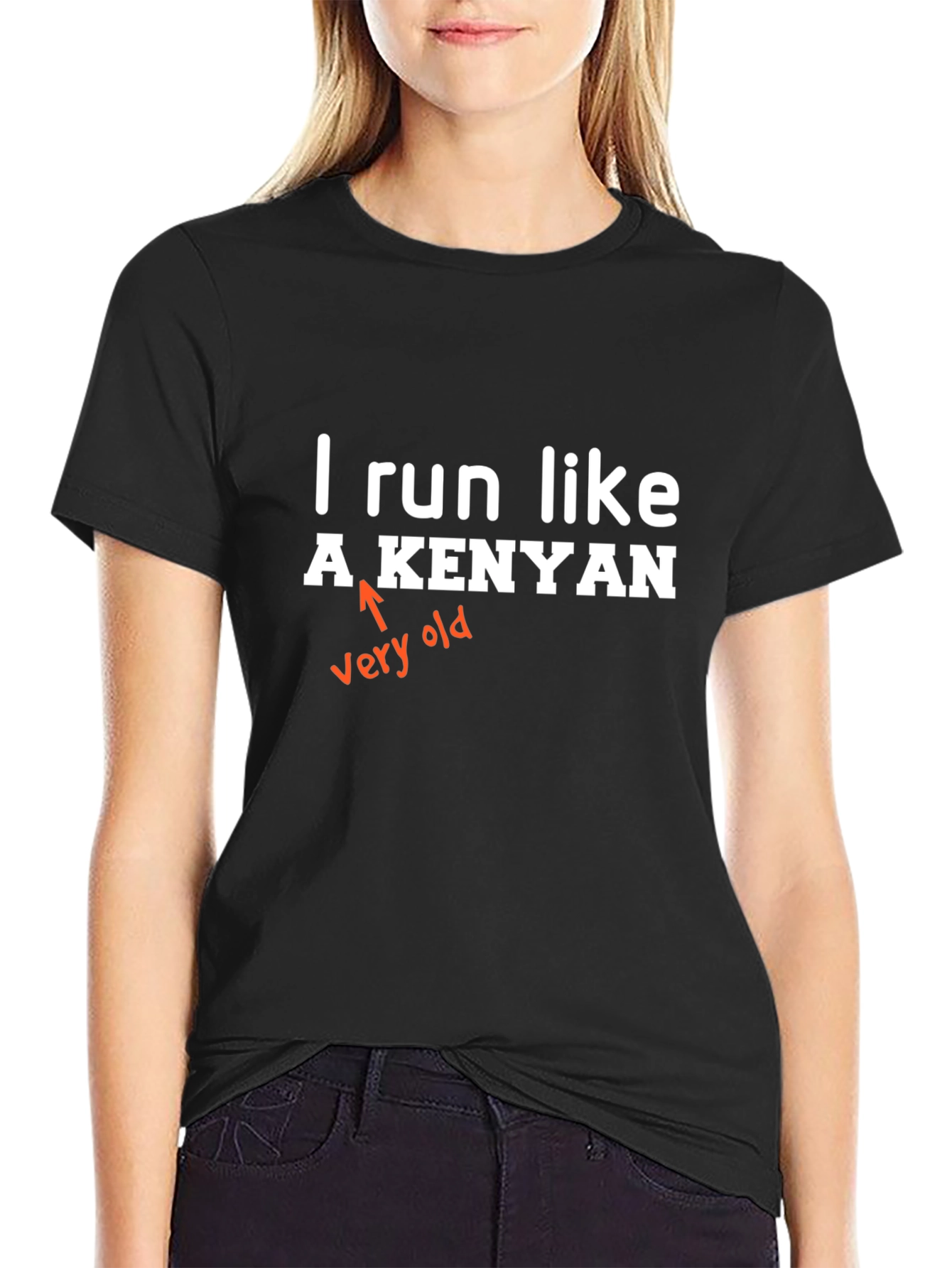 Black Funny I Run Like A Kenyan Graphic Tee view 2