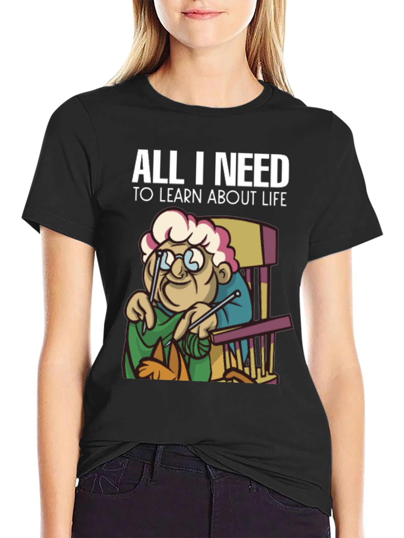 Black All I Need to Learn About Life T-Shirt view 2