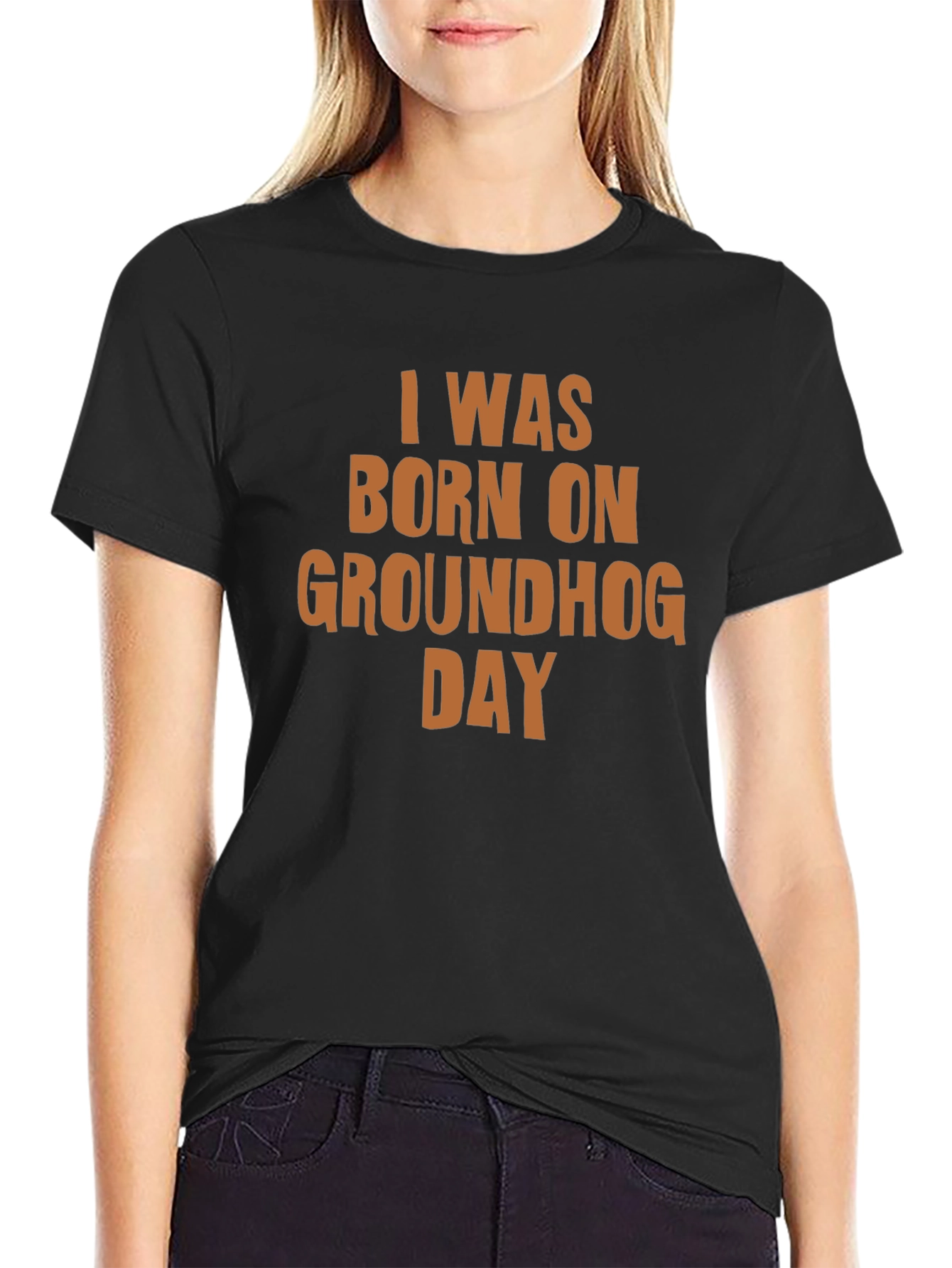 Black Groundhog Day Birthday Black T-Shirt view 2