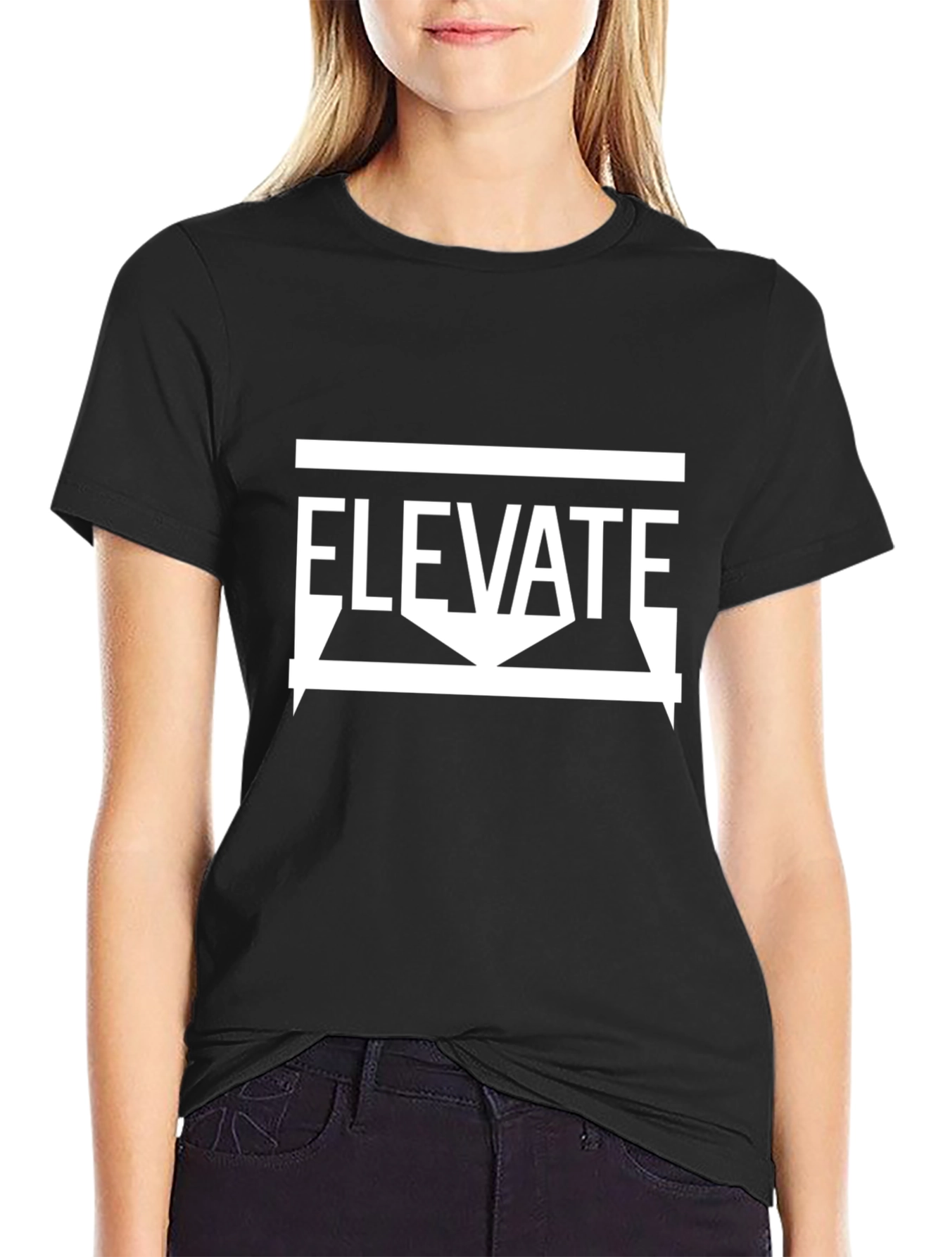 Black Elevate Graphic Tee - Bold Statement Shirt view 2