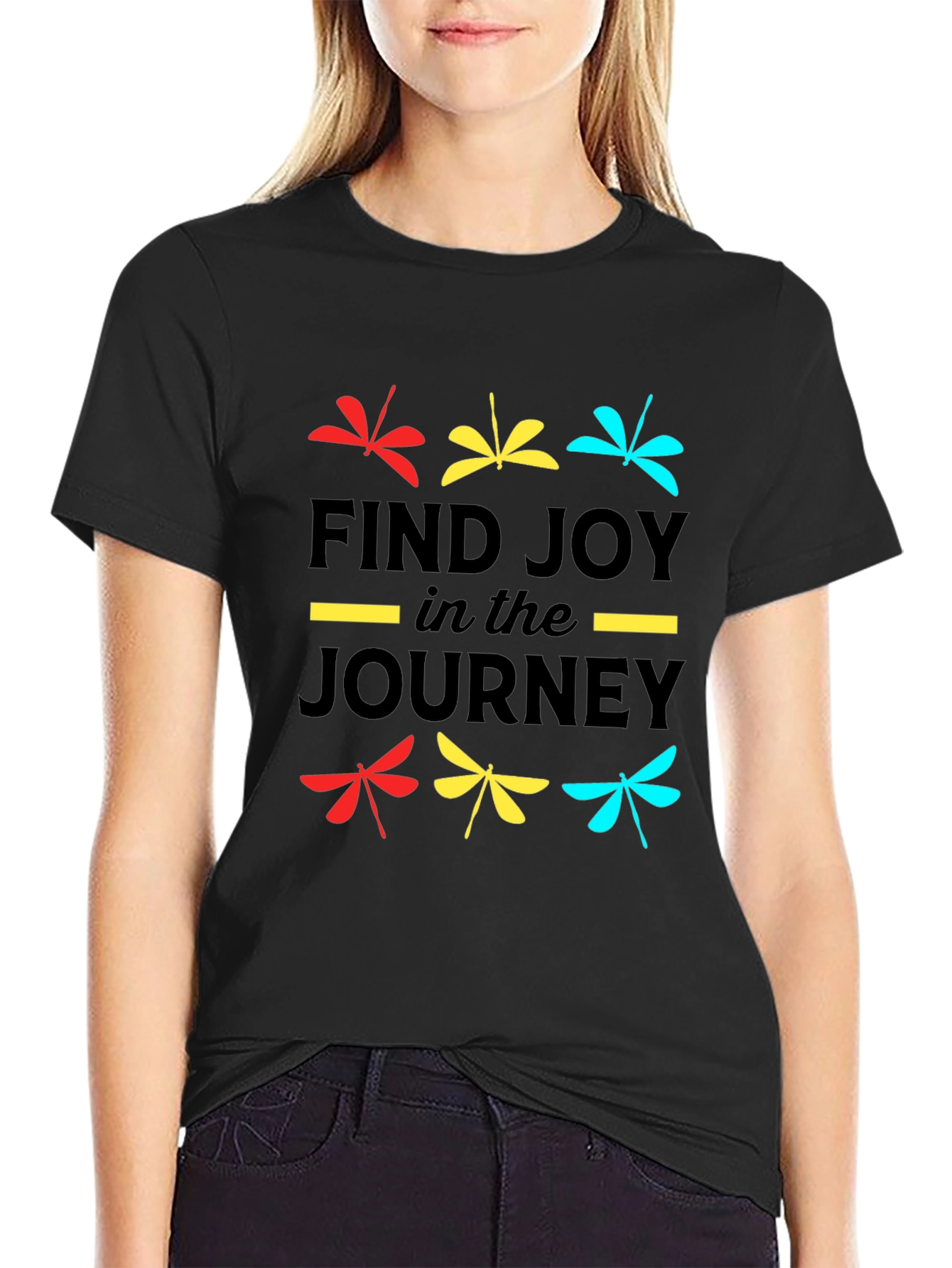 Black Find Joy Dragonfly Graphic Tee view 2