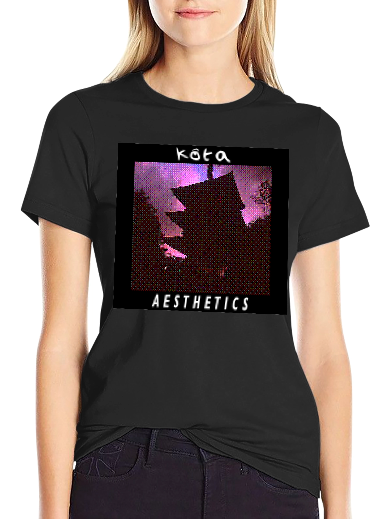Black Kota Aesthetics Black T-Shirt view 2
