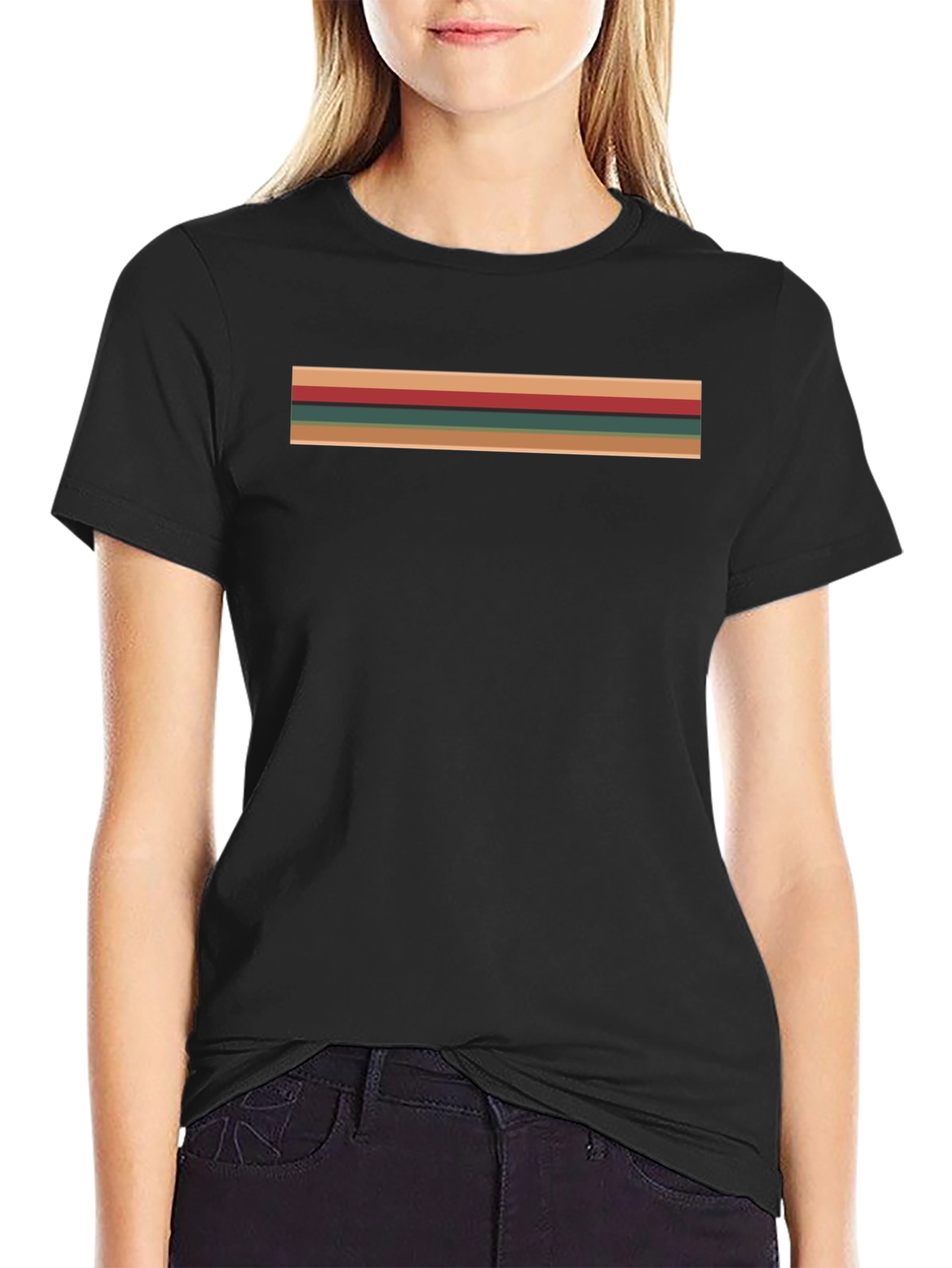 Black Striped T-Shirt view 2
