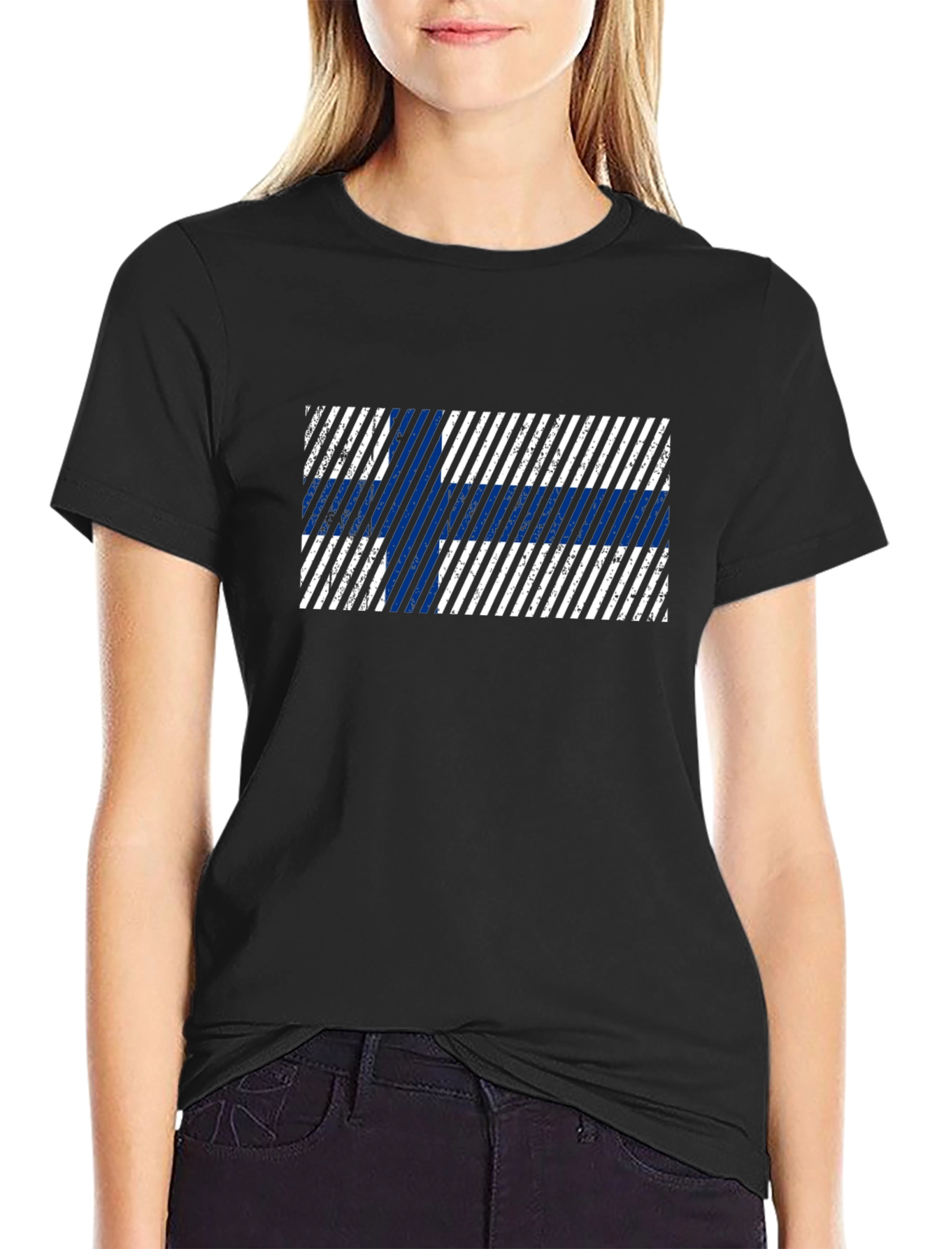 Finland Flag Distressed Graphic T-Shirt - 2