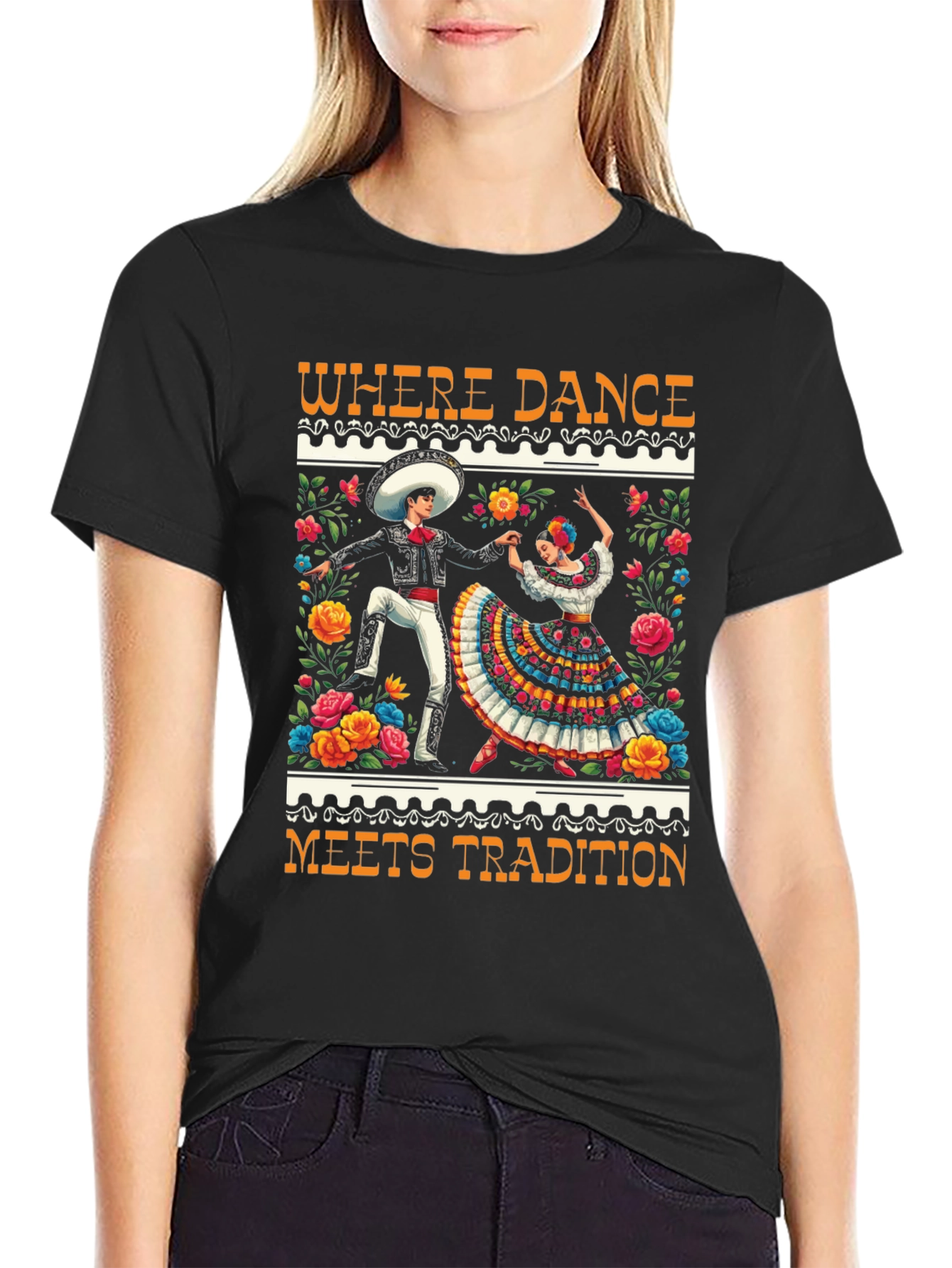 Black Where Dance Meets Tradition T-Shirt view 2