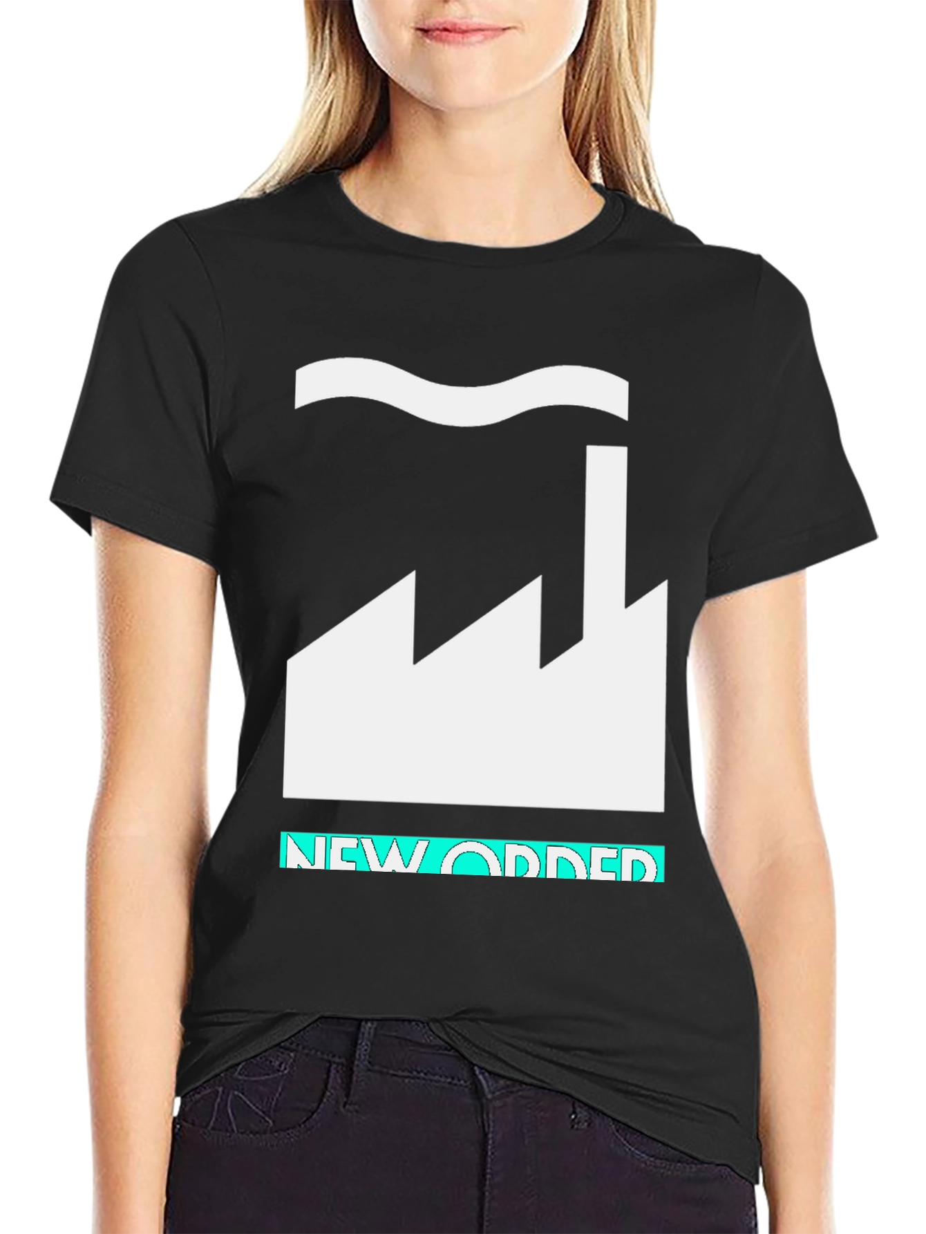 Black New Order Factory Black T-Shirt Graphic Tee view 2