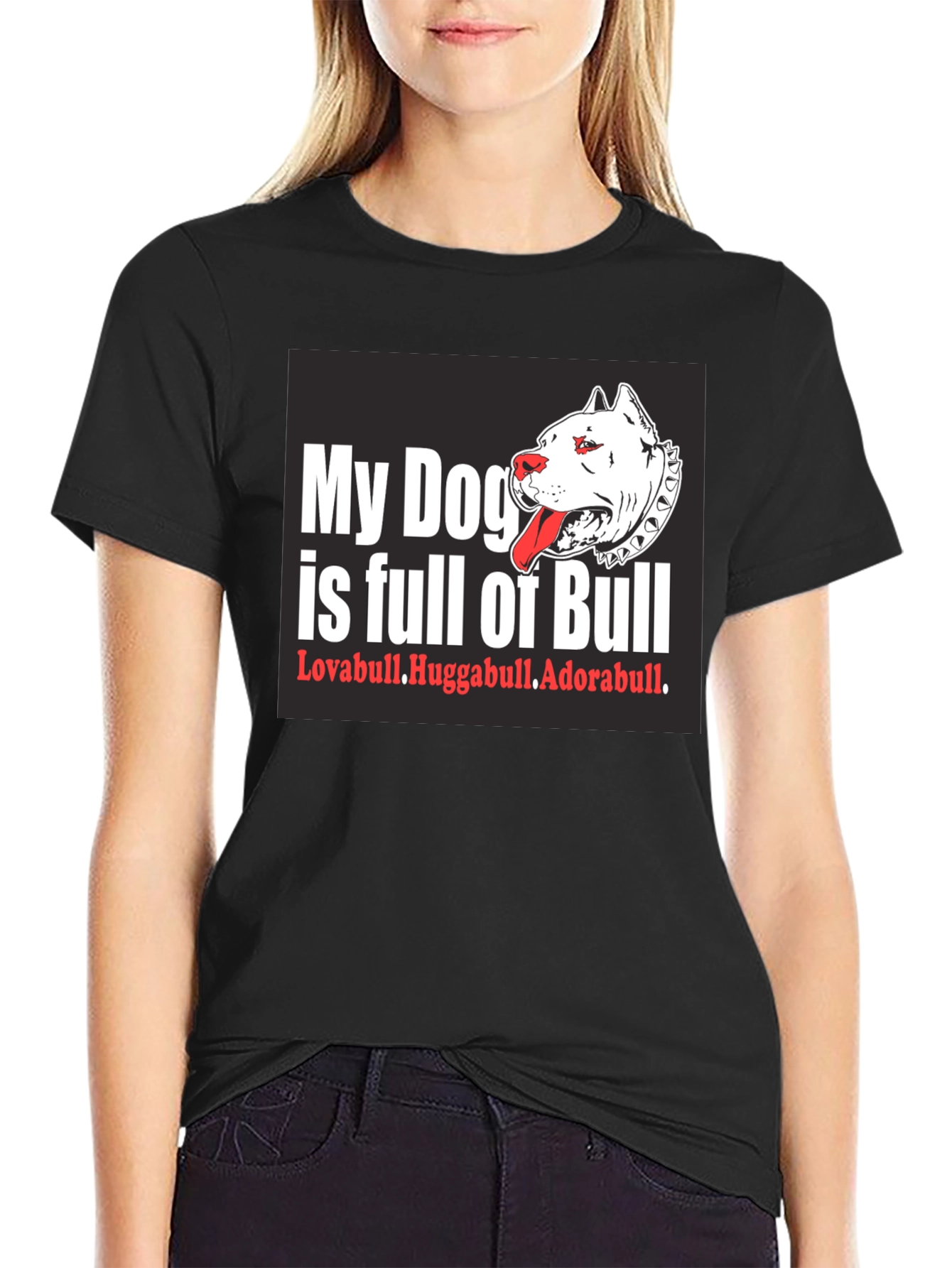 Black My Dog is Full of Bull T-Shirt view 2