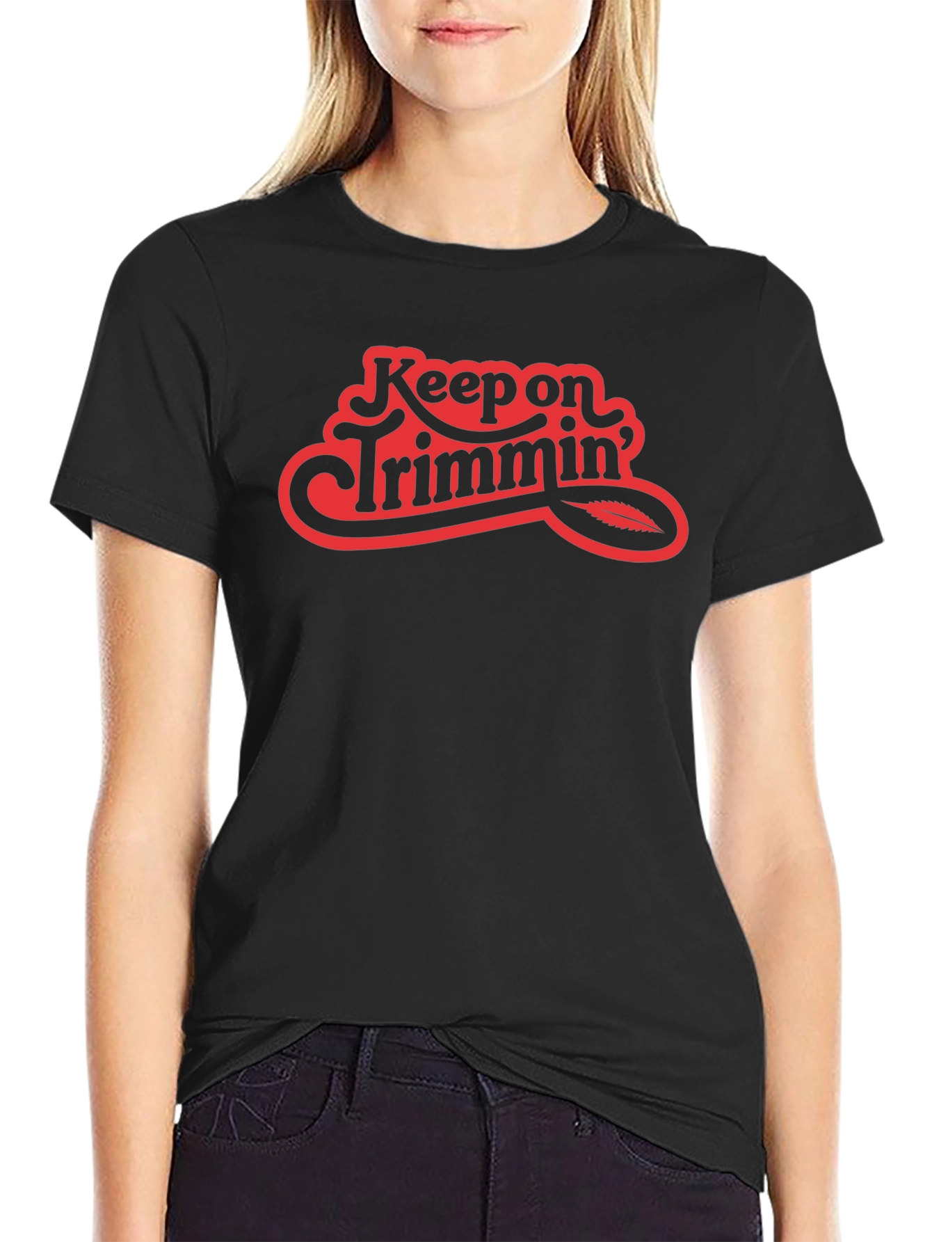 Black Keep on Trimmin' Black T-Shirt view 2