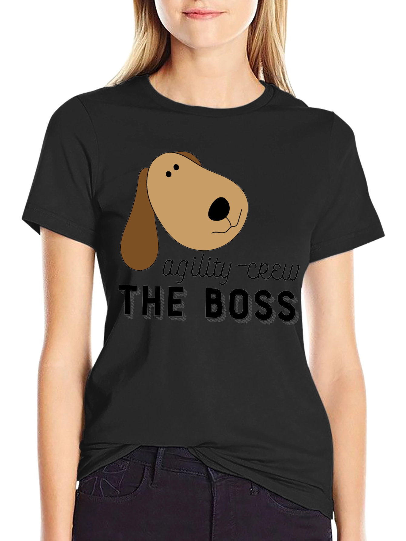 Black Agility Crew Dog Boss Black T-Shirt view 2