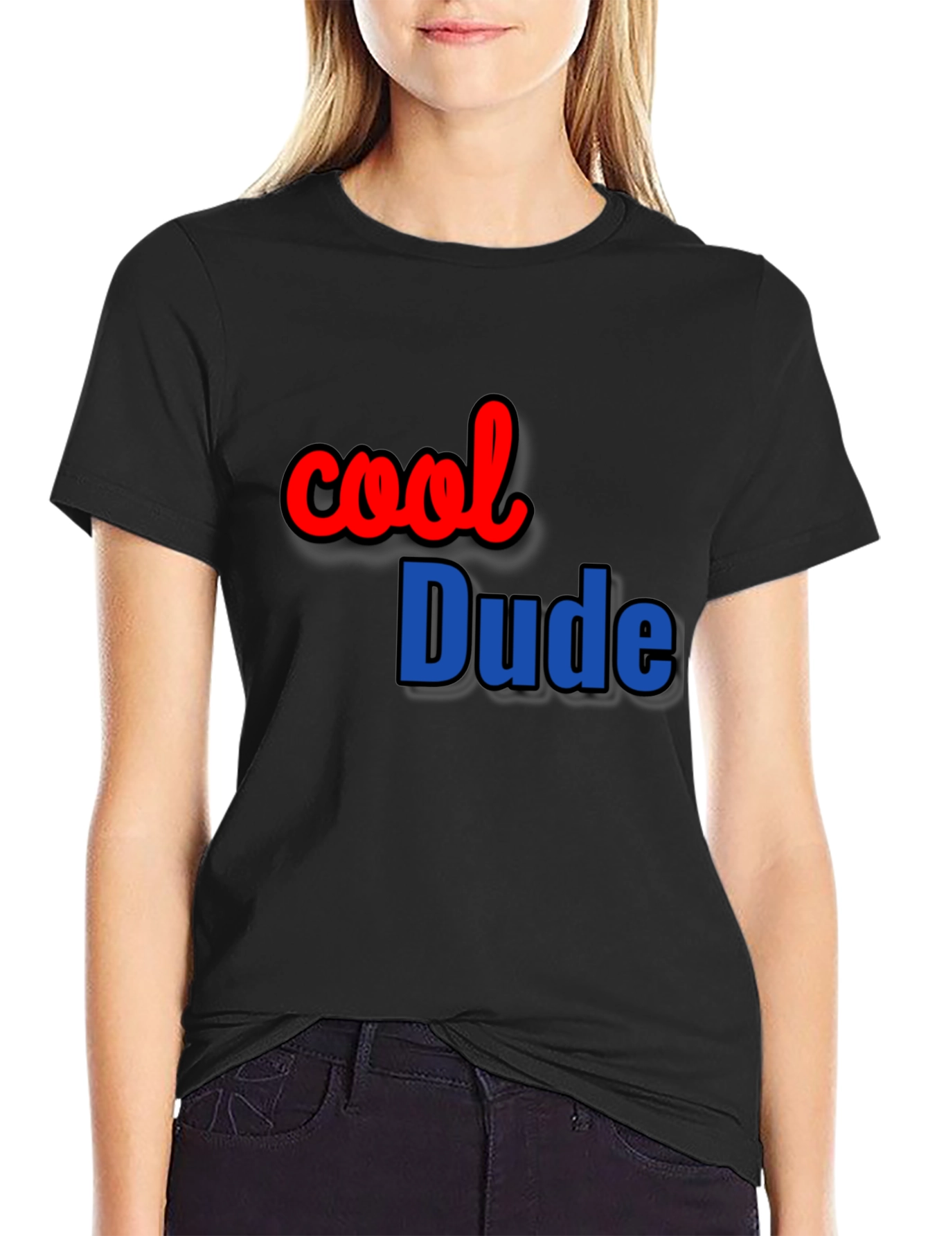 Black Cool Dude Black T-Shirt Casual Wear view 2