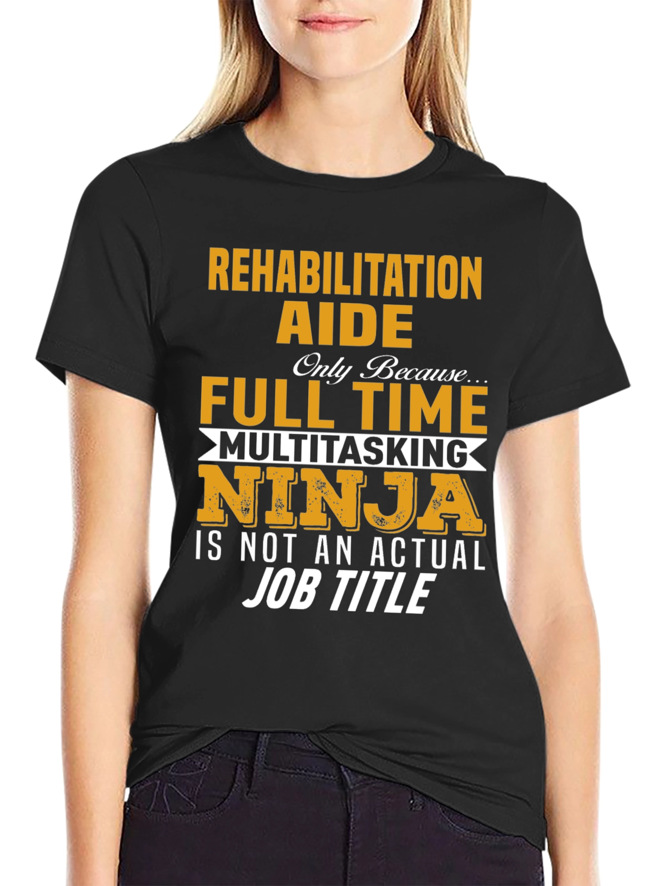 Black Rehabilitation Aide T-Shirt - Multitasking Ninja view 2