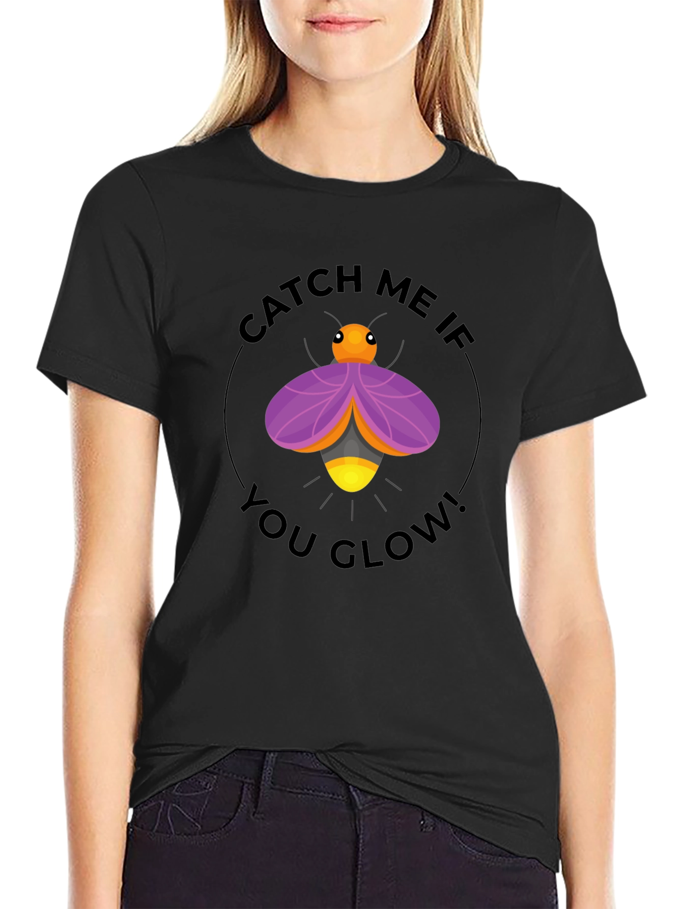 Black Catch Me If You Glow T-Shirt view 2