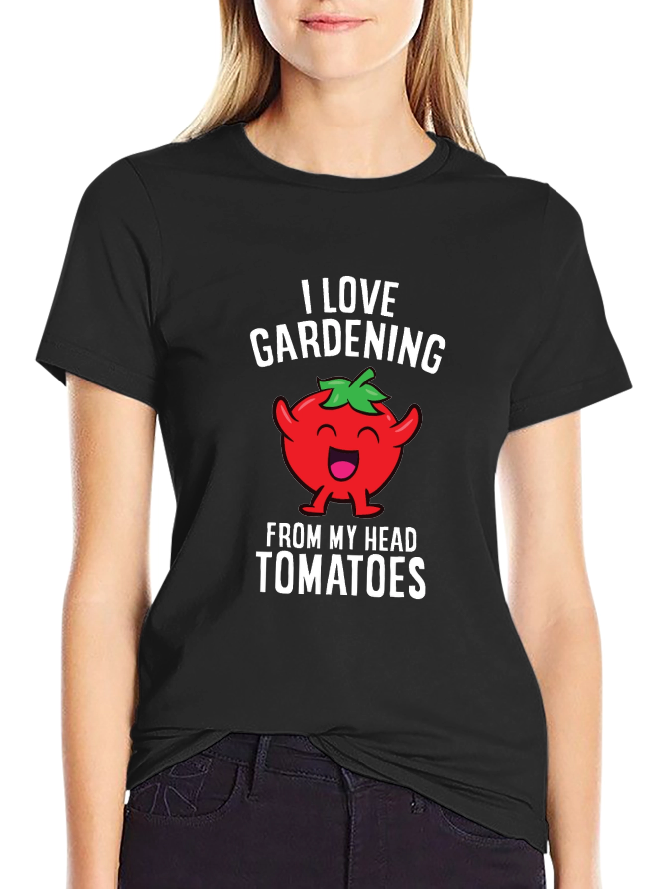 Black Gardening Tomato Head Graphic T-Shirt view 2