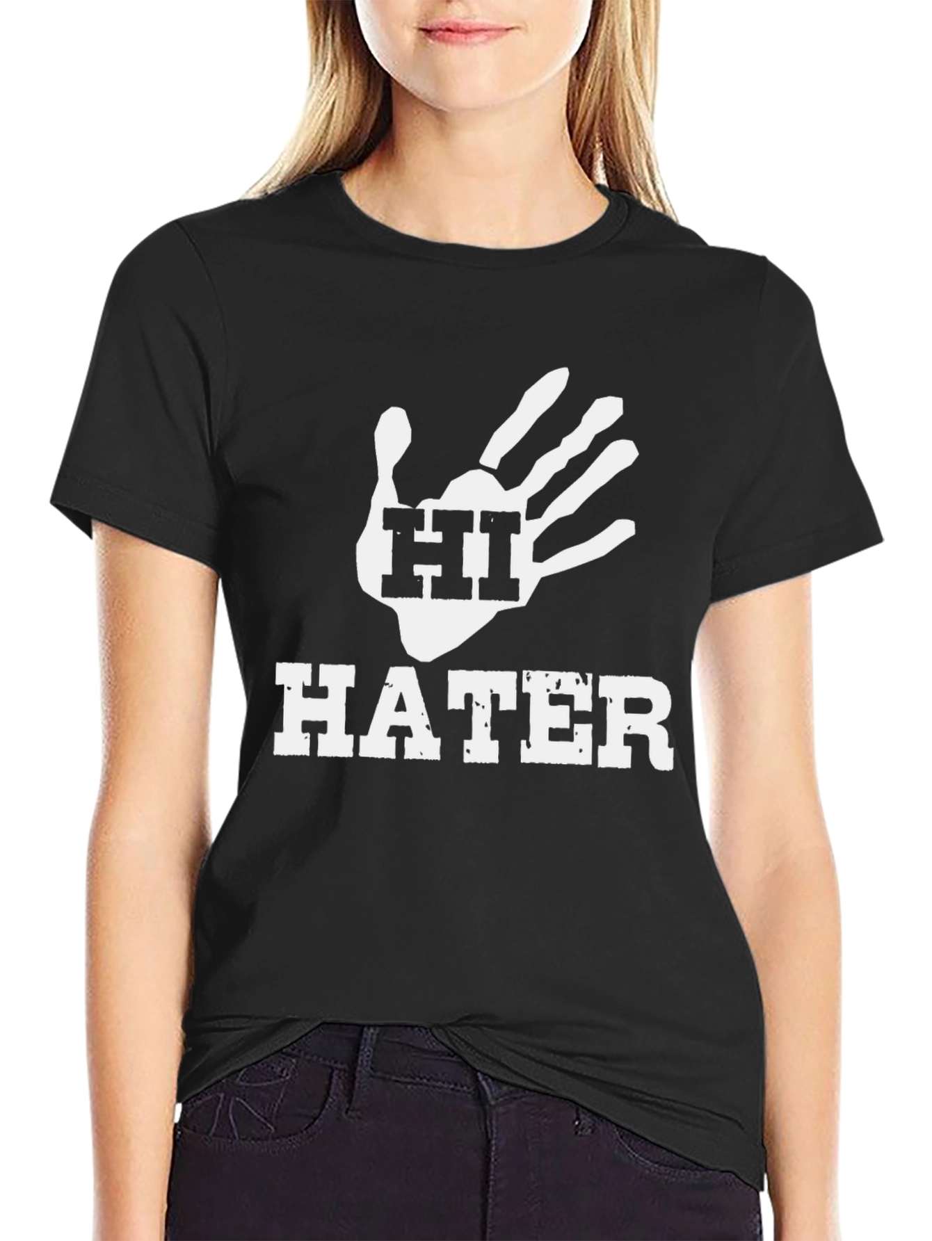 Black Hi Hater Graphic Tee - Black T-Shirt view 2