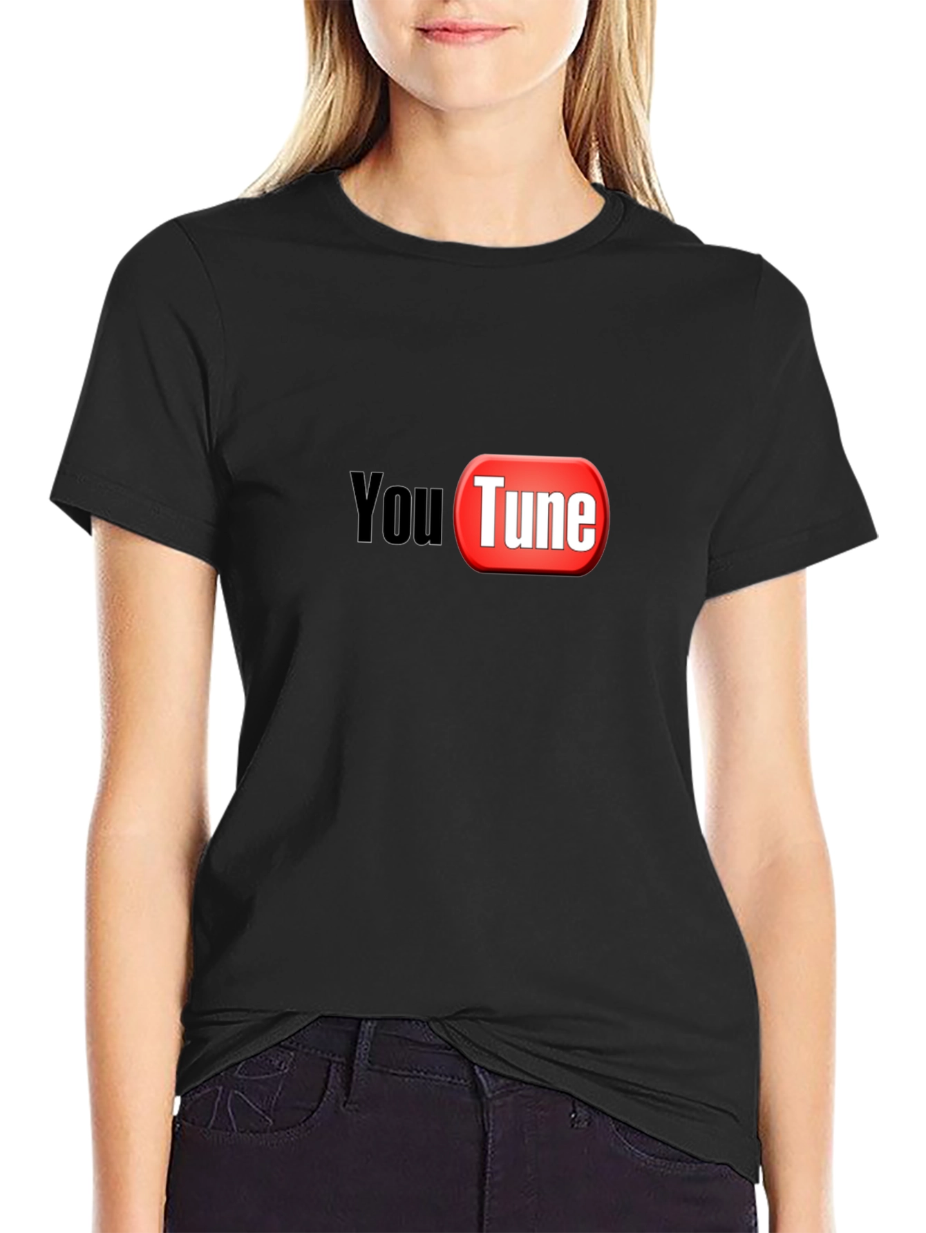 Black YouTune Graphic Tee - Music Lover's T-Shirt view 2