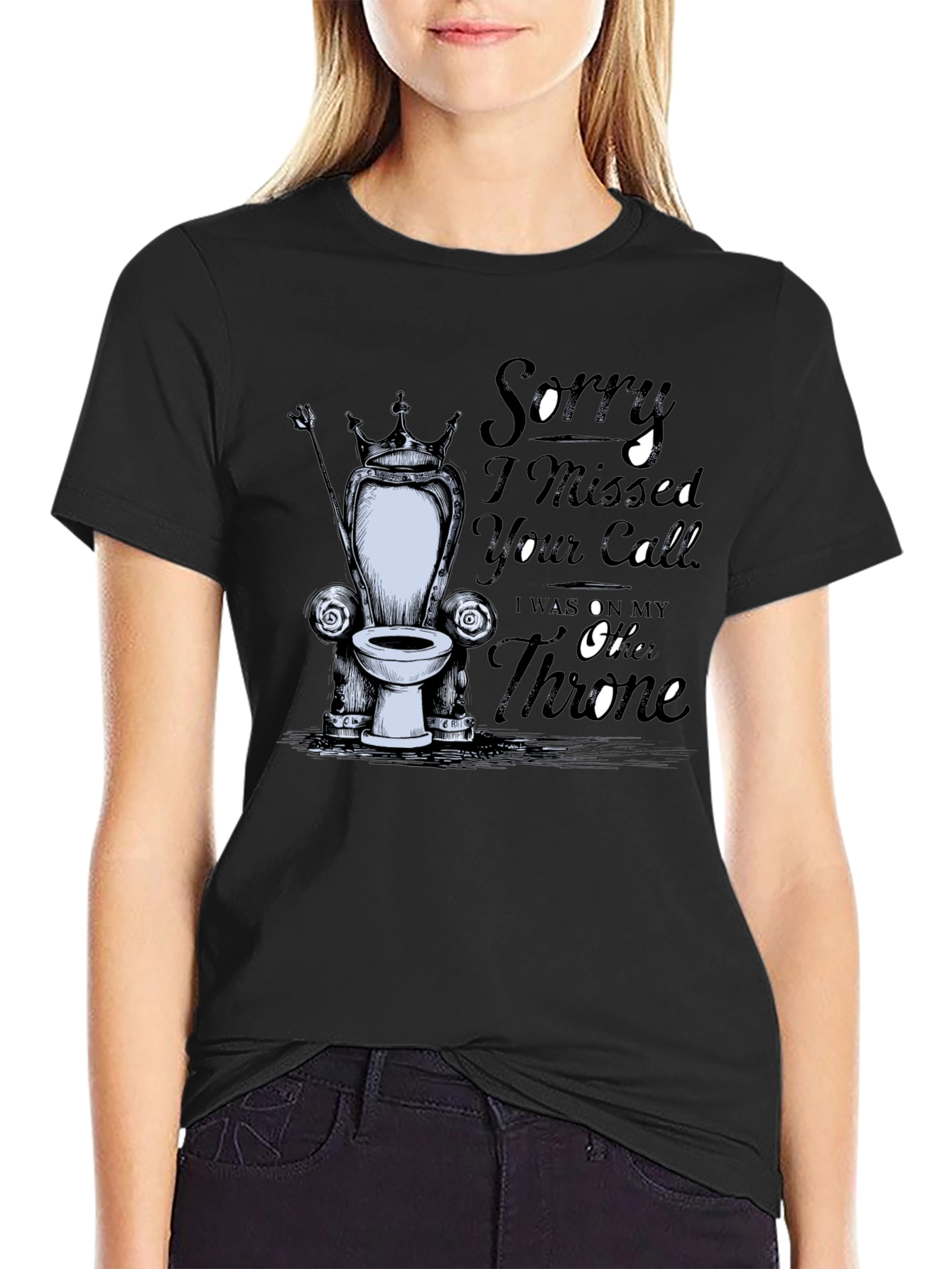 Black Throne Humor T-Shirt view 2